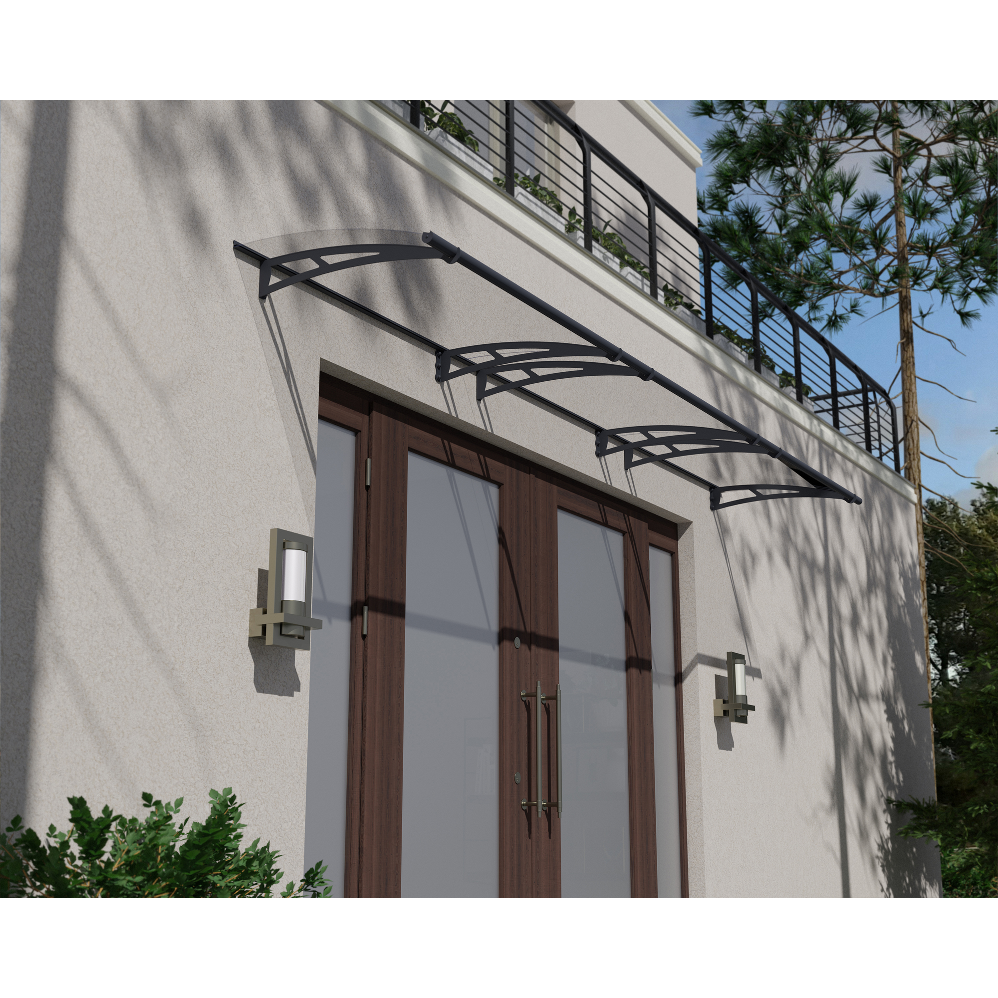 Vordach 'Aquila' anthrazit 91,5 x 453,5 cm Acrylglas klar