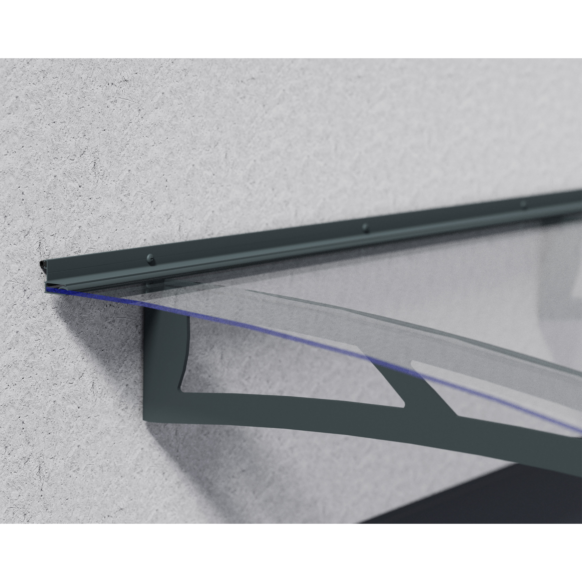 Vordach 'Aquila' anthrazit 91,5 x 453,5 cm Acrylglas klar