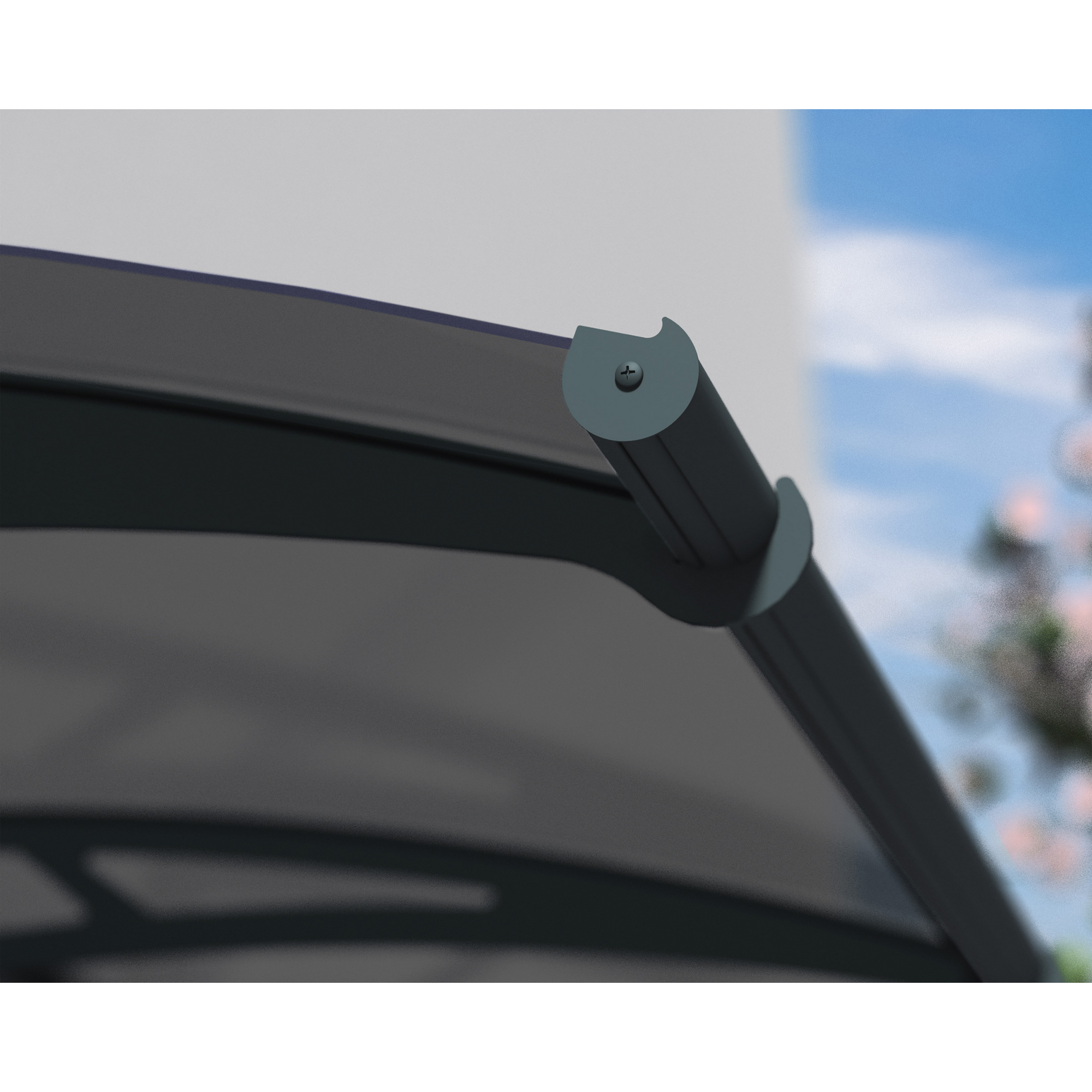 Vordach 'Aquila' anthrazit 91,5 x 412 cm Acrylglas grau