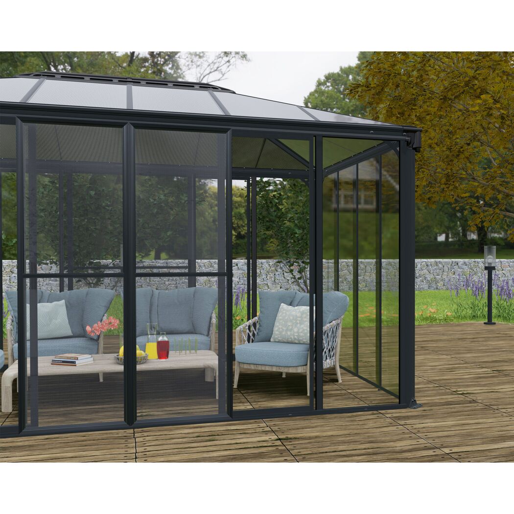 Doppel-Fliegengittertür anthrazit 137 x 205 cm für Wintergarten Sanremo