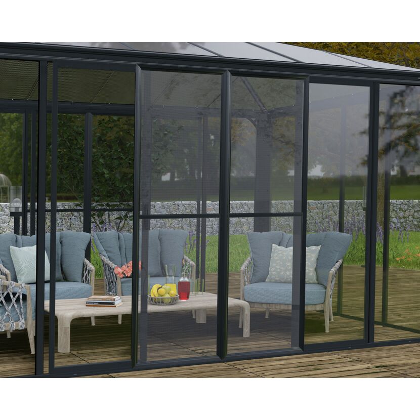 Doppel-Fliegengittertür anthrazit 137 x 205 cm für Wintergarten Sanremo
