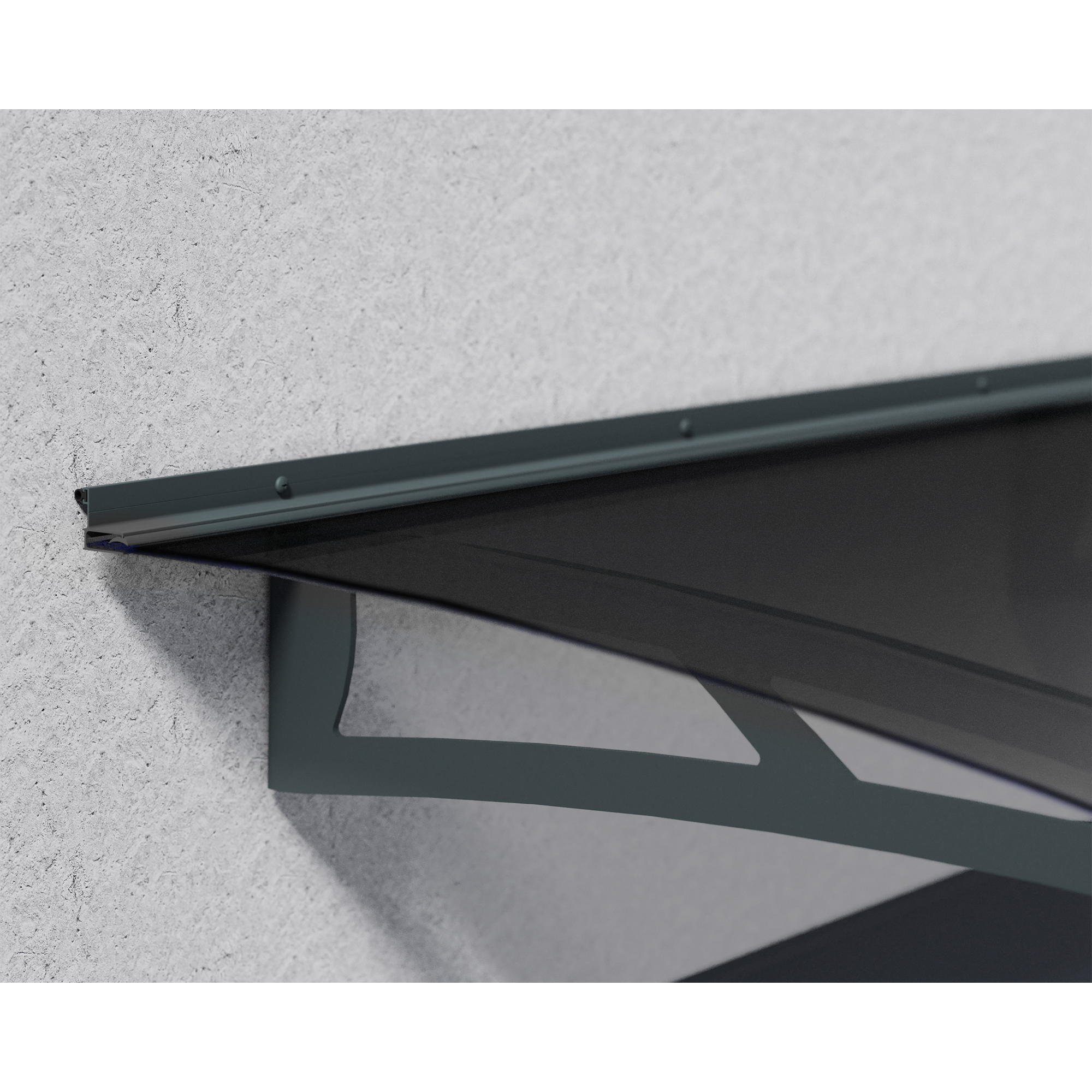 Vordach 'Aquila' anthrazit 91,5 x 453,5 cm Acrylglas grau