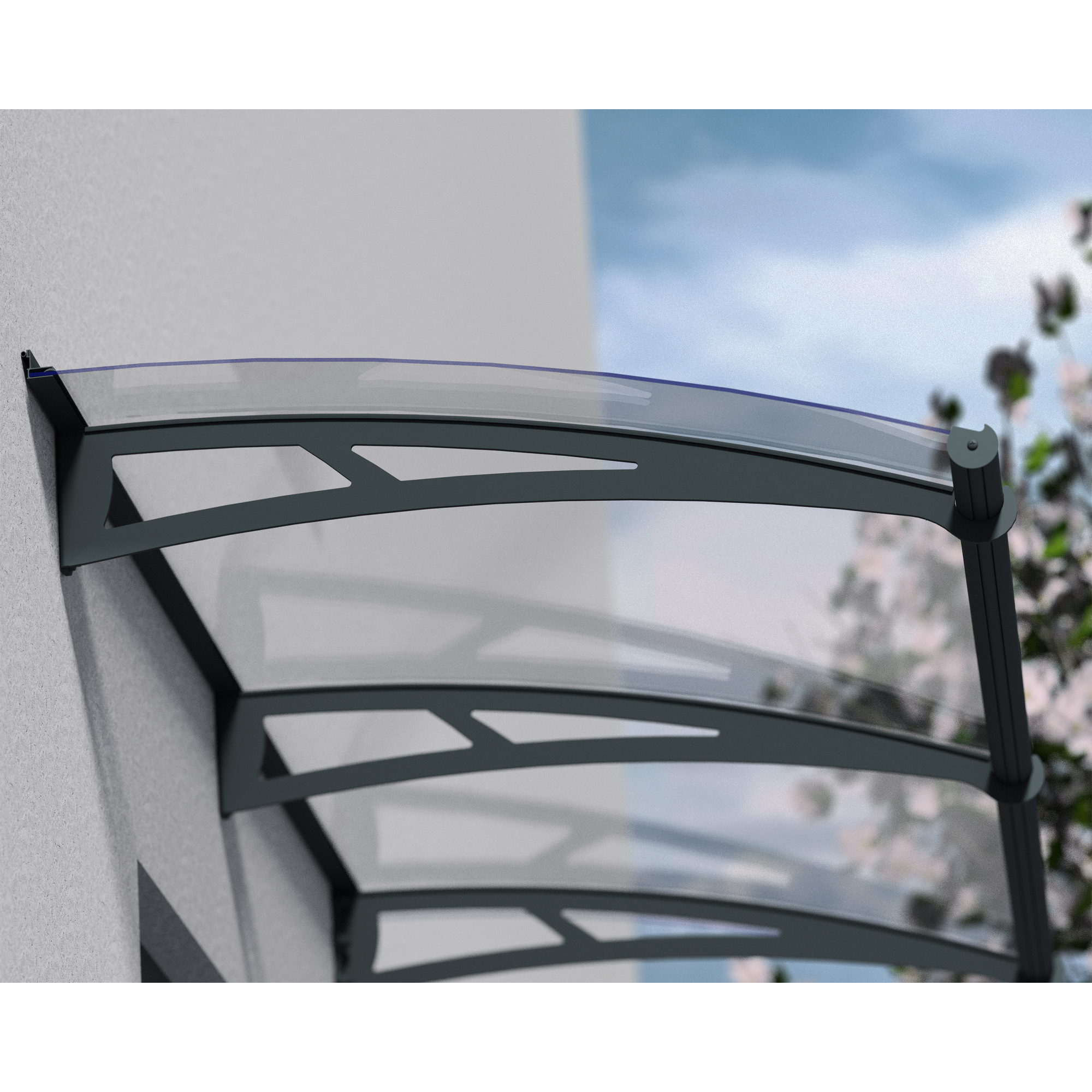 Vordach 'Aquila' anthrazit 91,5 x 205,5 cm Acrylglas klar