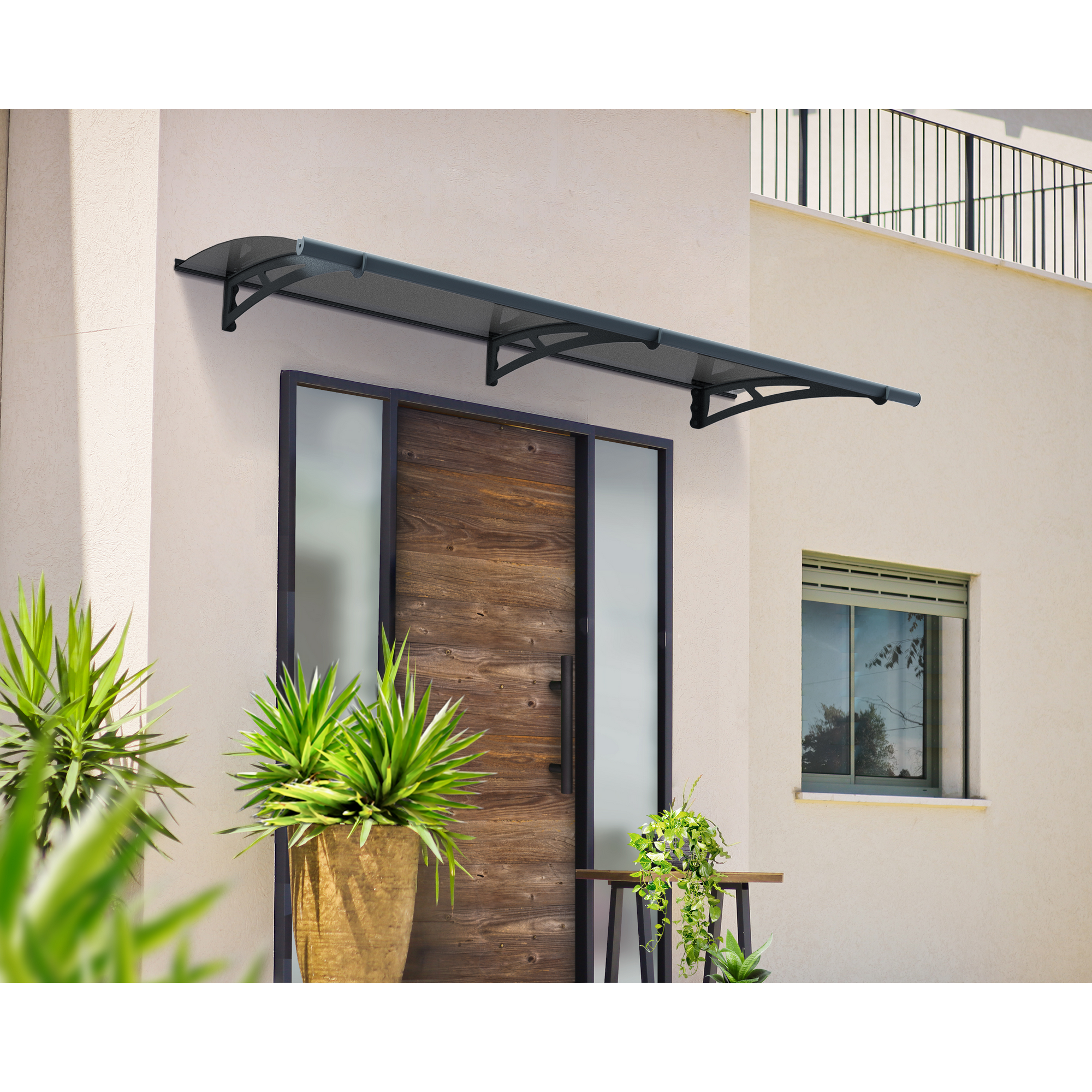 Vordach 'Aquila' anthrazit 91,5 x 205,5 cm Acrylglas grau