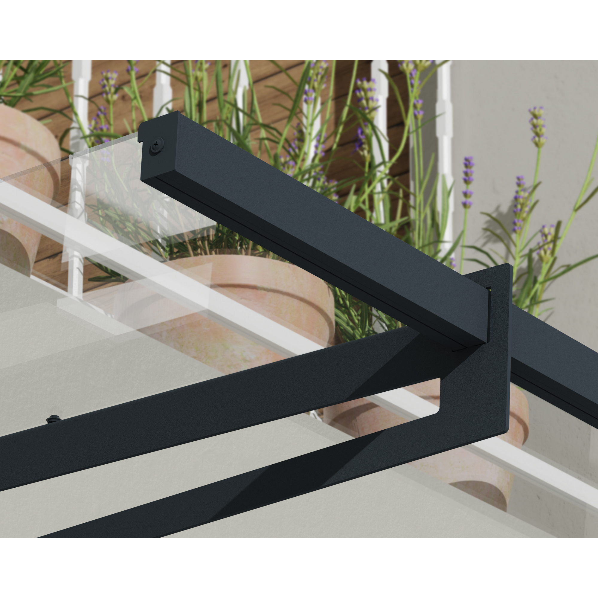 Vordach 'Bremen' anthrazit 93,5 x 205 cm Acrylglas klar