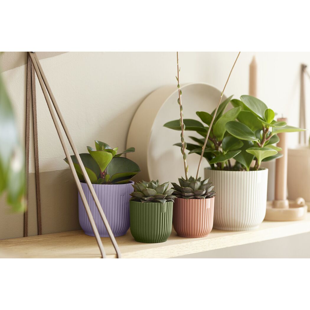 Übertopf 'Vibes Fold Rund Mini' Kunststoff weiß Ø 9 cm