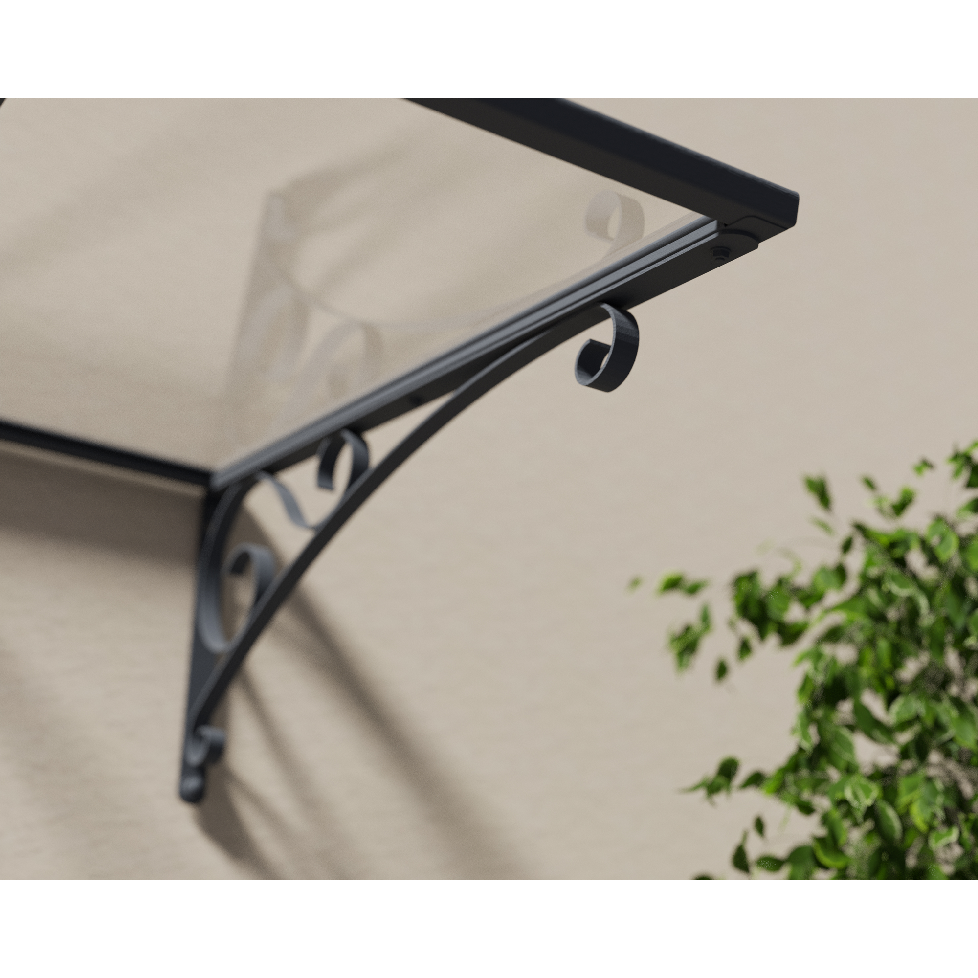 Vordach 'Venus' anthrazit 88 x 135,5 cm Polycarbonat klar