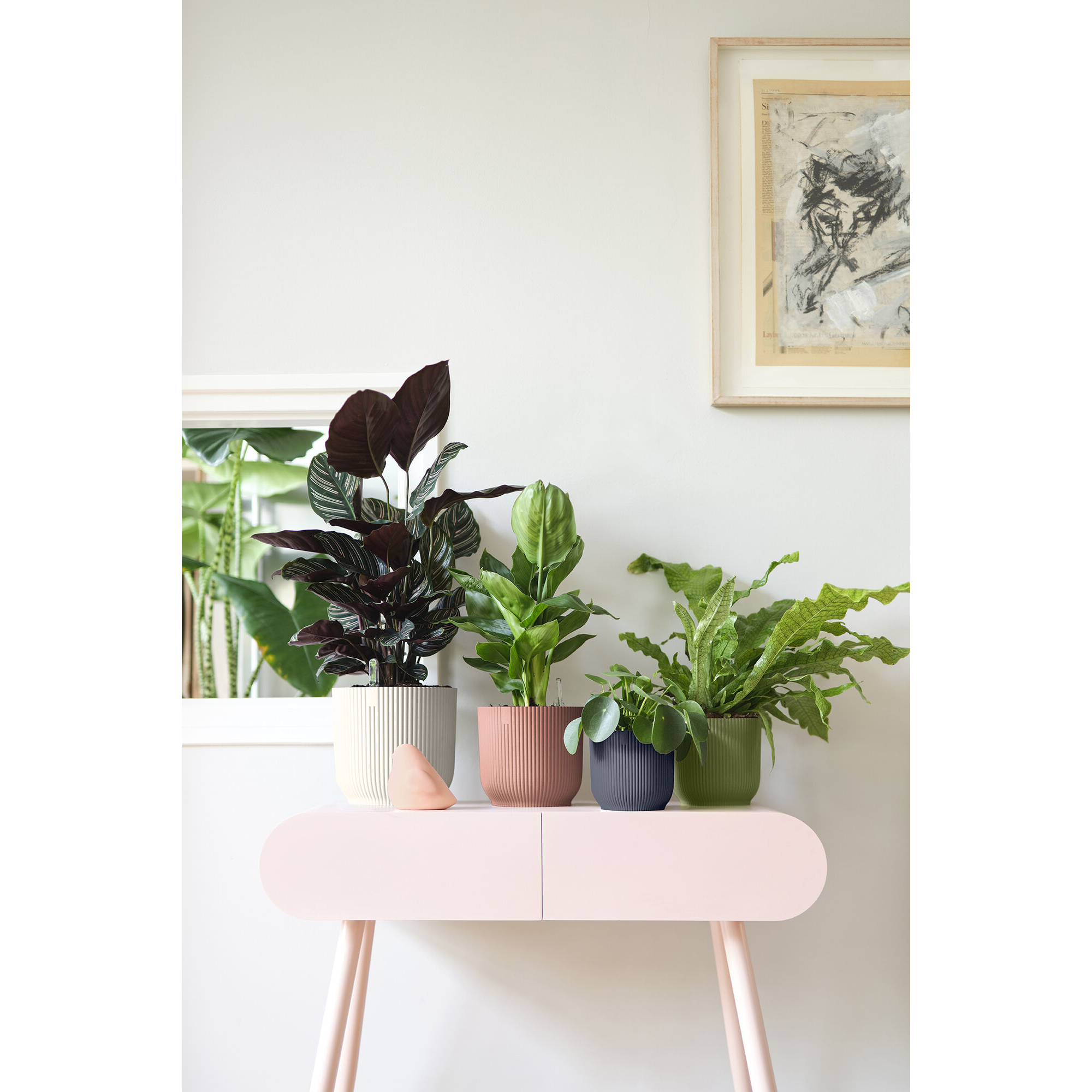 Übertopf 'Vibes Fold Rund' Kunststoff weiß Ø 18 cm