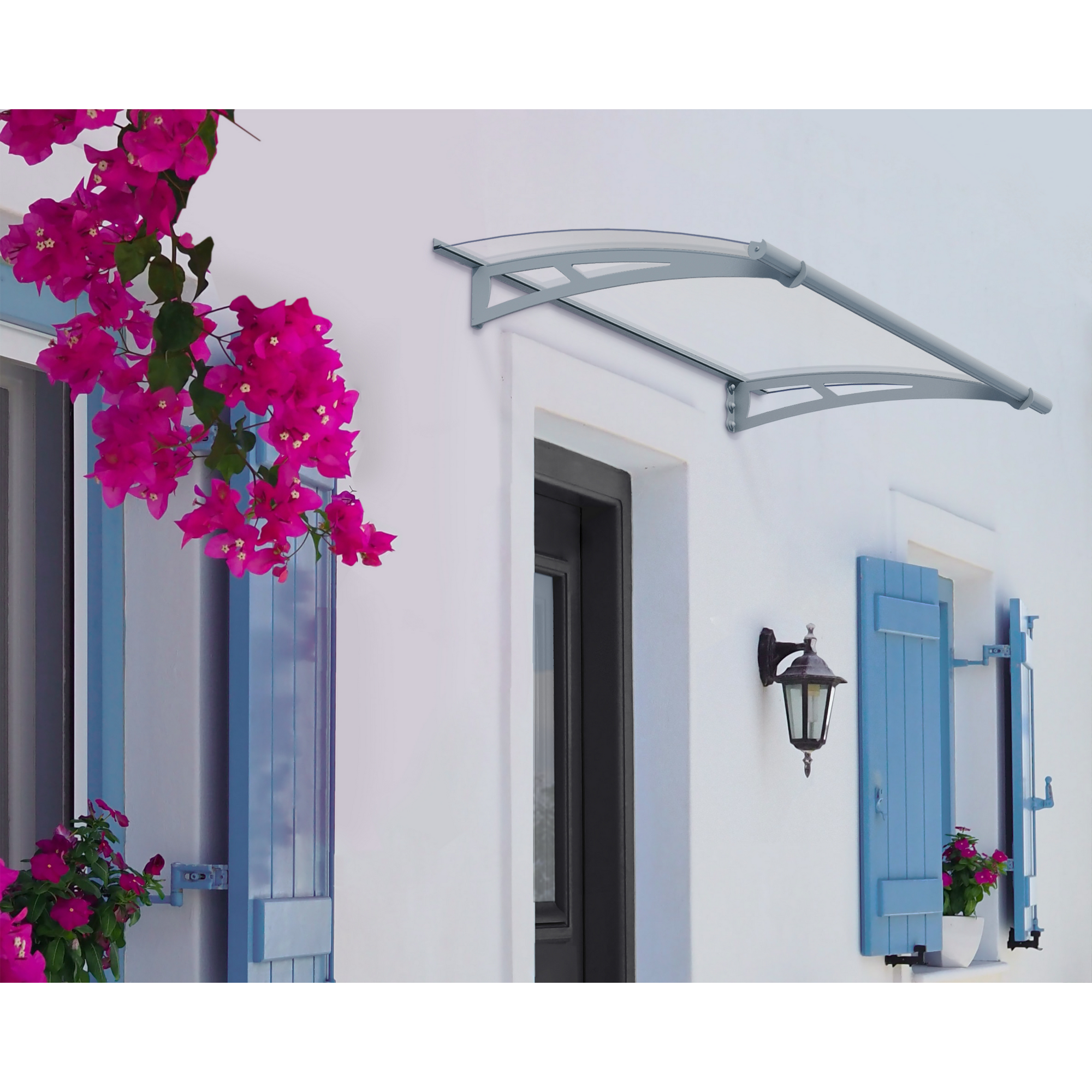 Vordach 'Aquila' grau 91,5 x 150,5 cm Acrylglas klar