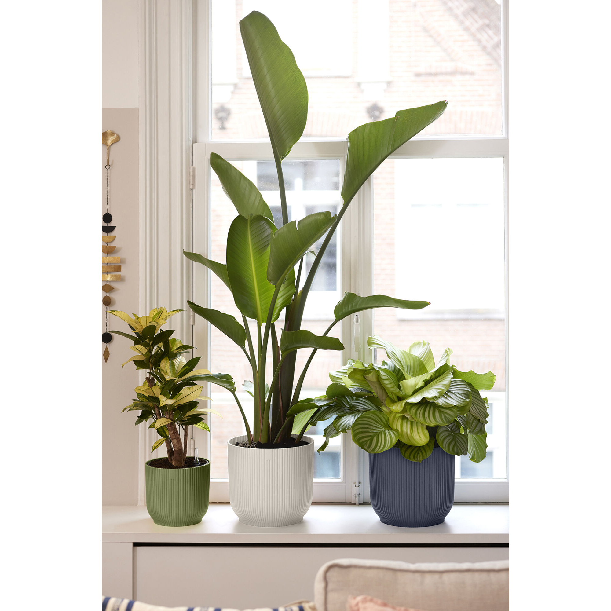 Übertopf 'Vibes Fold Rund' Kunststoff weiß Ø 14 cm