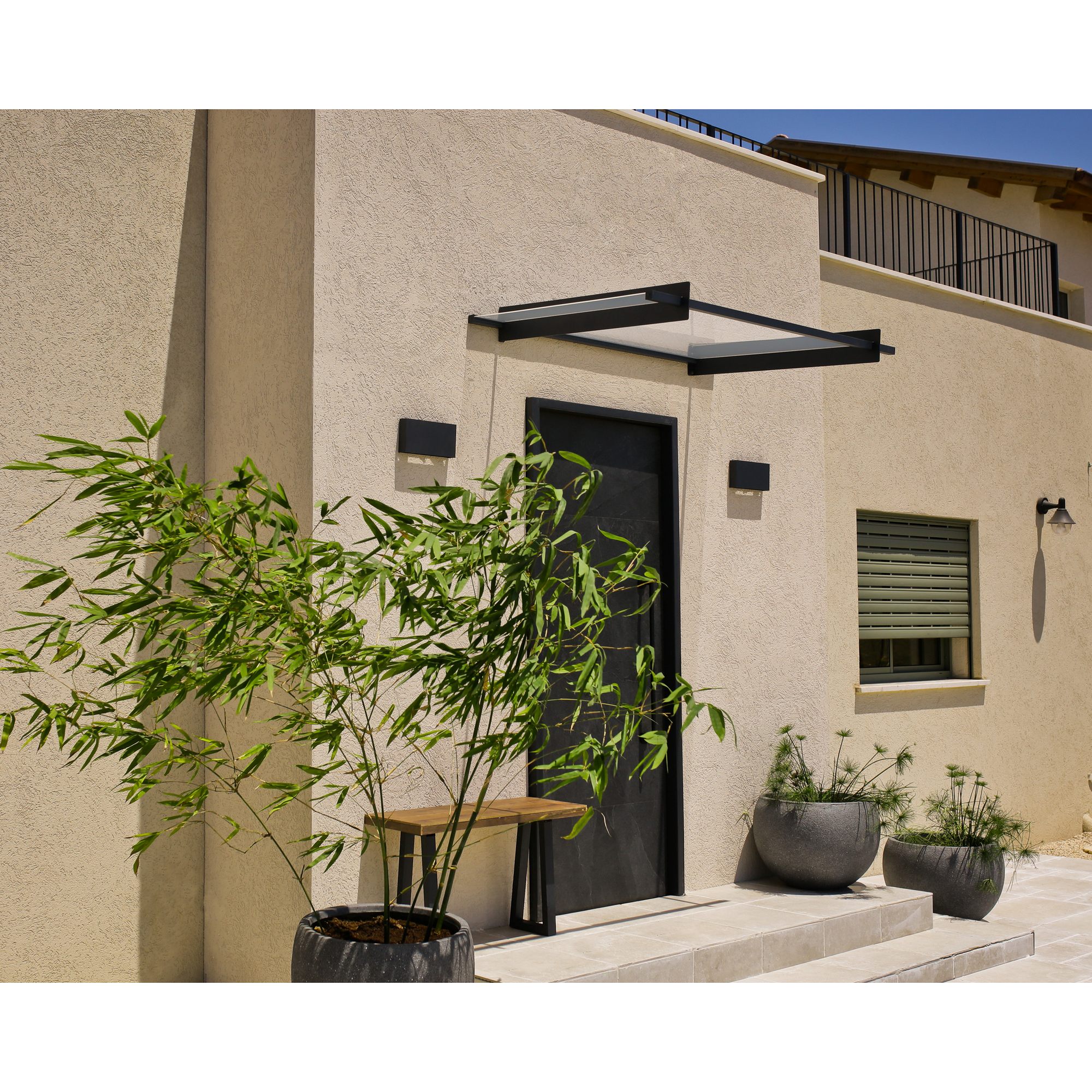 Vordach 'Nancy' anthrazit 94 x 150,5 cm Acrylglas klar