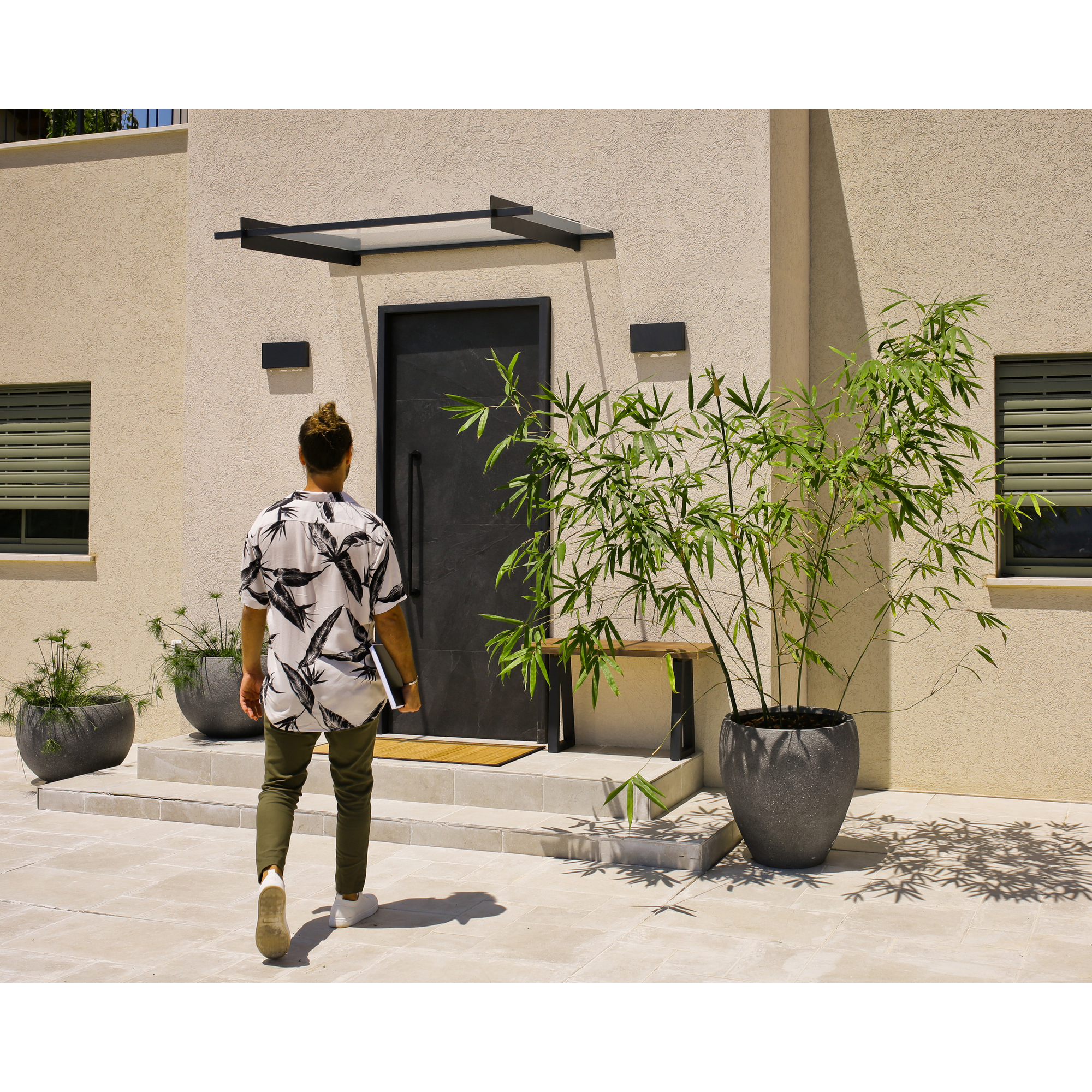 Vordach 'Nancy' anthrazit 94 x 150,5 cm Acrylglas klar