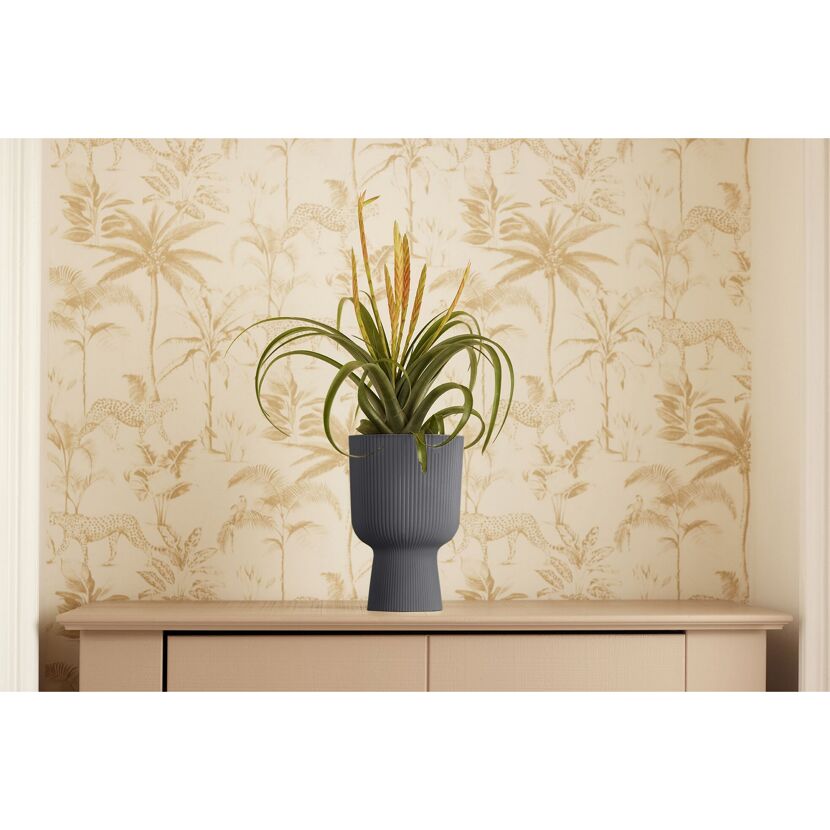Übertopf 'Vibes Fold Coupe' Kunststoff schwarz Ø 14 cm