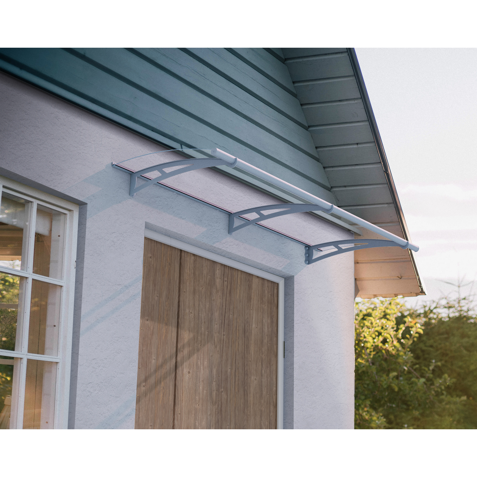 Vordach 'Aquila' grau 91,5 x 205,5 cm Acrylglas klar