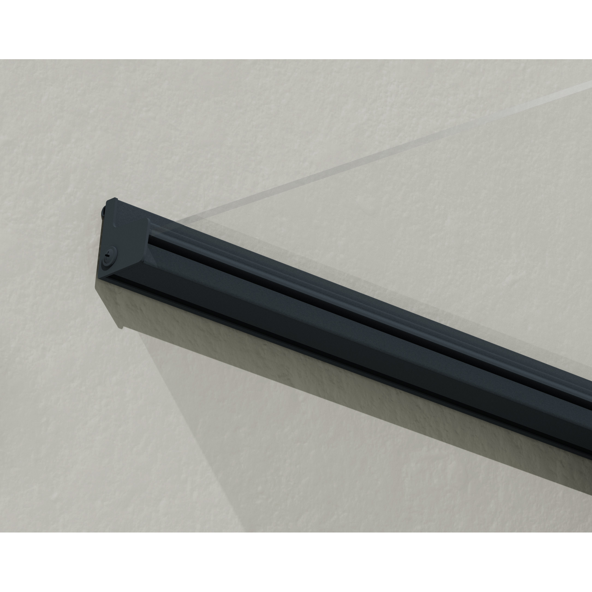 Vordach 'Bremen' anthrazit 93,5 x 150 cm Acrylglas klar