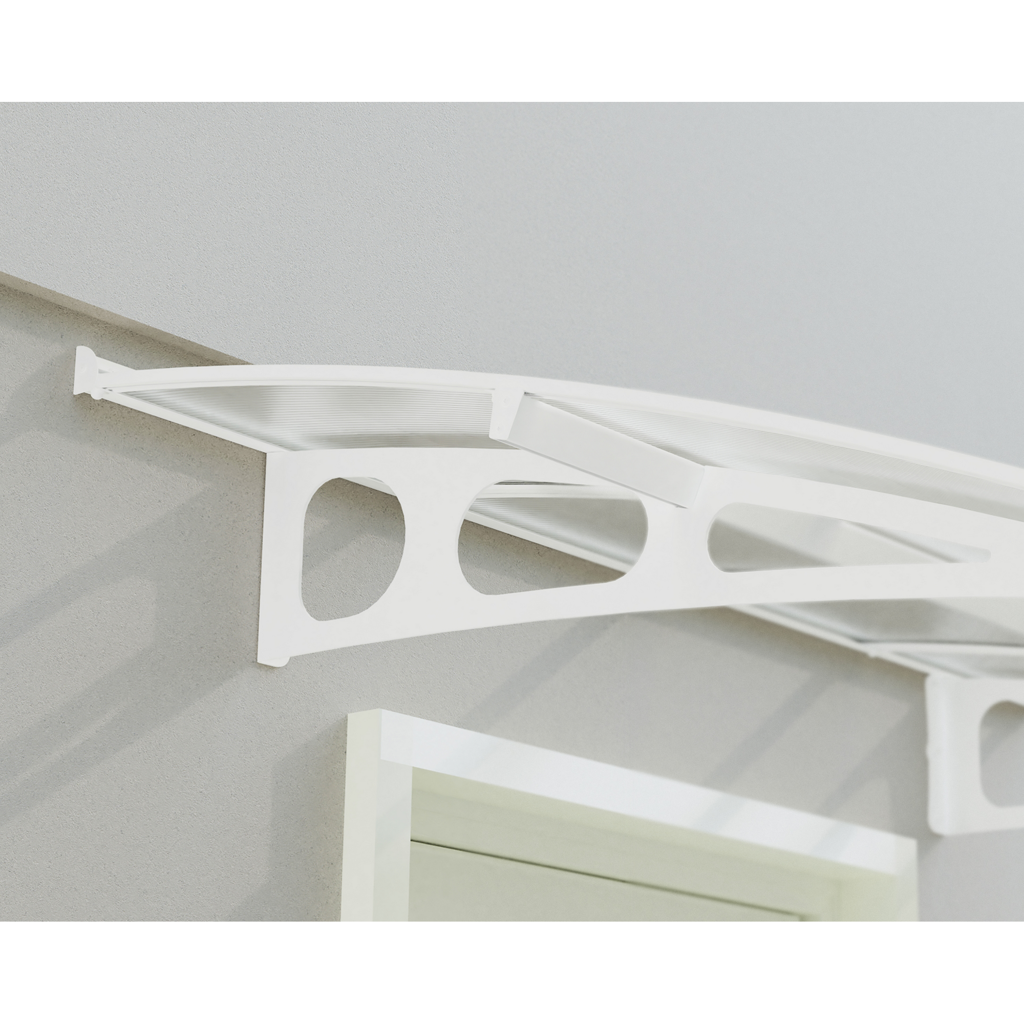 Vordach 'Bordeaux' weiß 139 x 447 cm Polycarbonat transparent