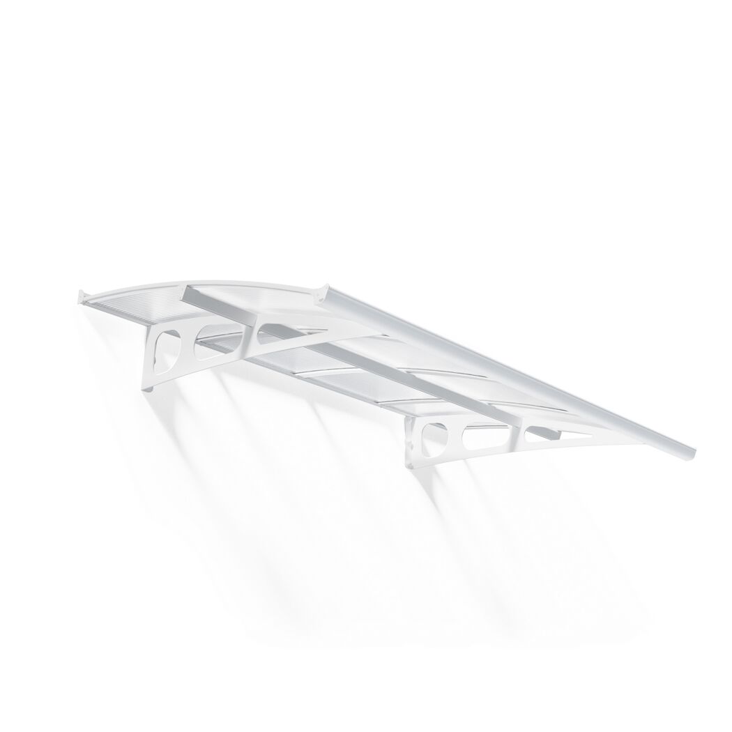 Vordach 'Bordeaux' weiß 139 x 223,5 cm Polycarbonat transparent