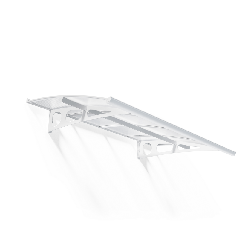 Vordach 'Bordeaux' weiß 139 x 223,5 cm Polycarbonat transparent