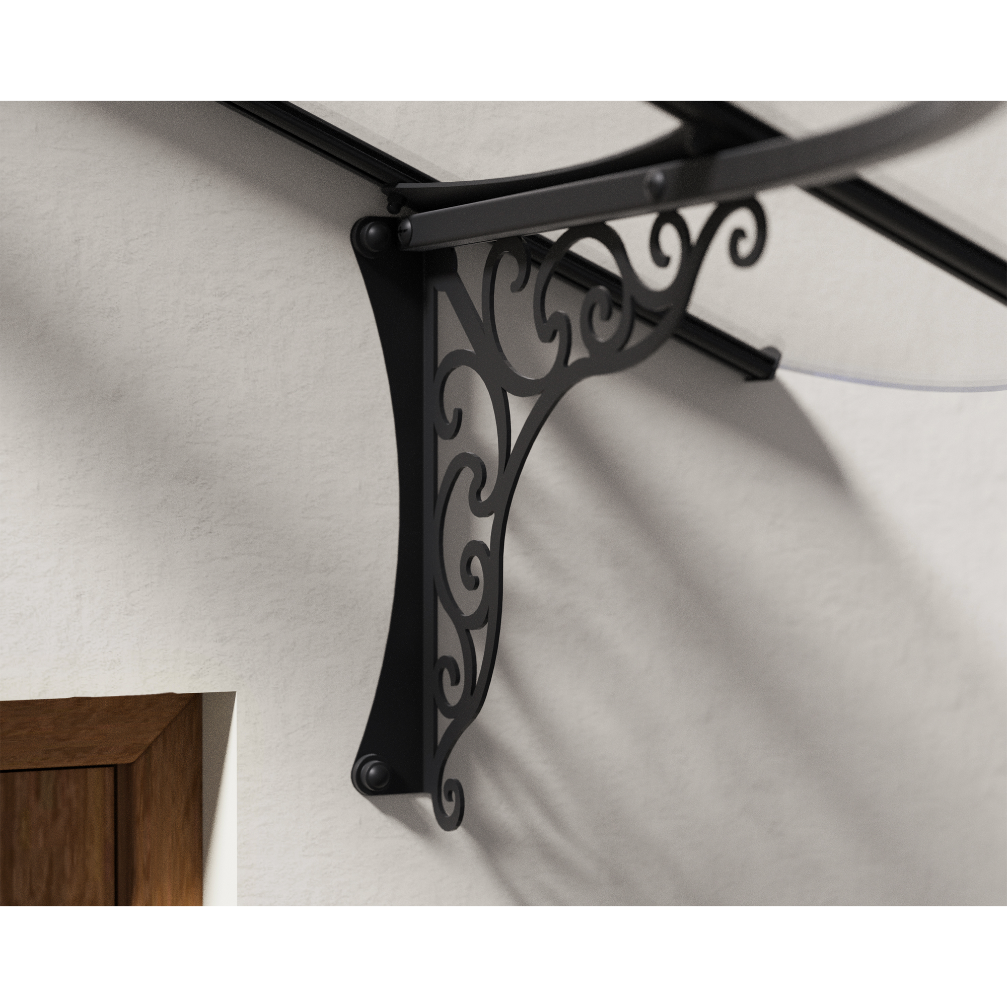 Vordach 'Iris' schwarz 125 x 174,9 cm Acrylglas klar