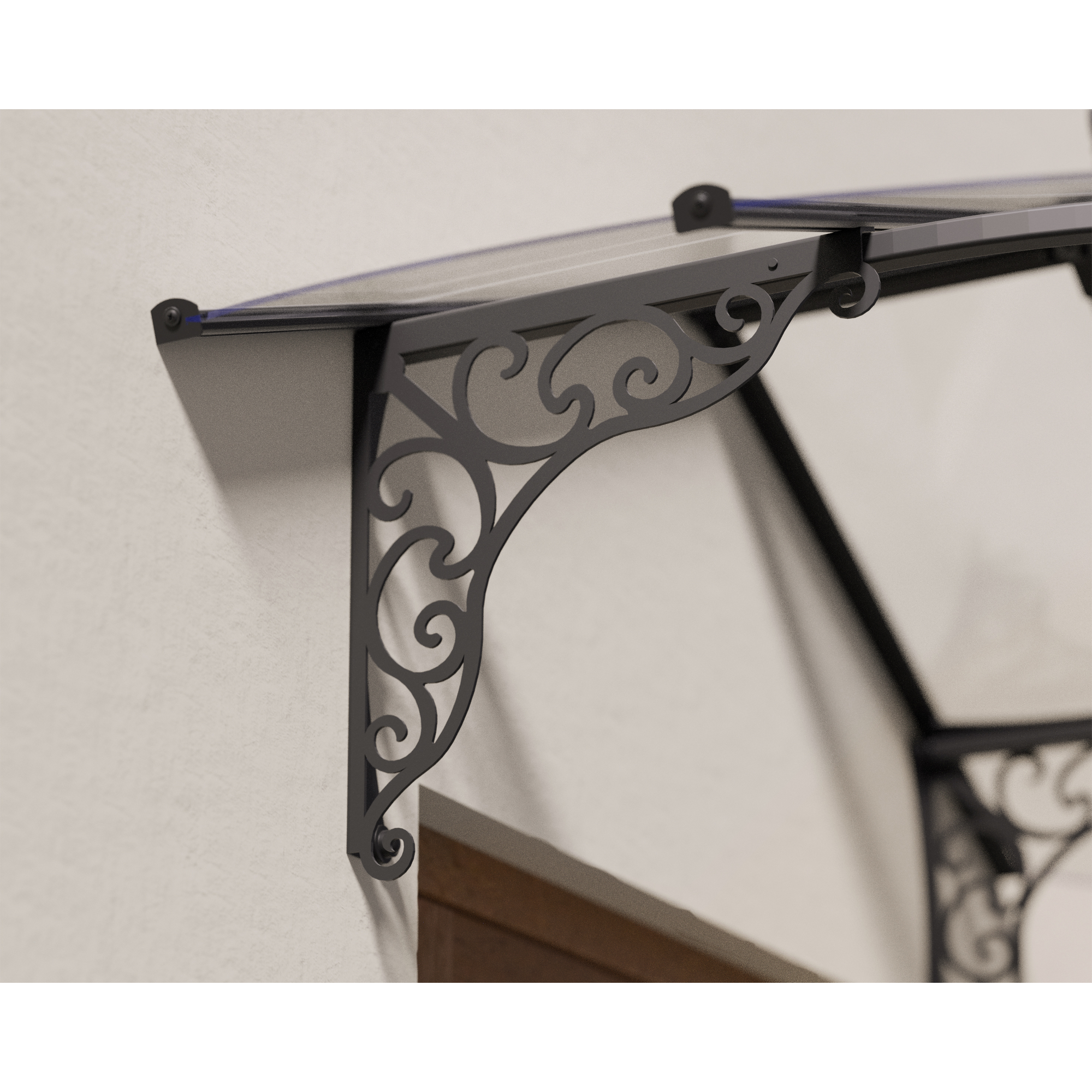 Vordach 'Iris' schwarz 125 x 174,9 cm Acrylglas klar