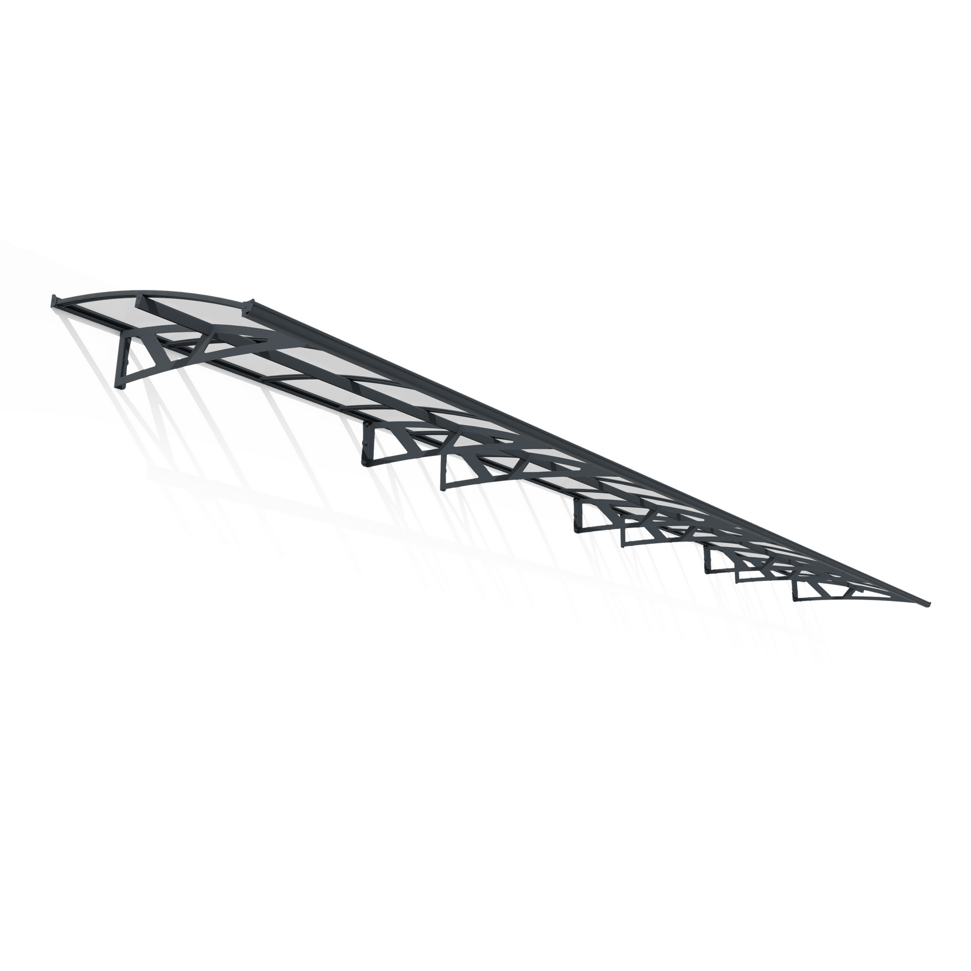 Vordach 'Amsterdam' dunkelgrau 139 x 892 cm Acrylglas klar