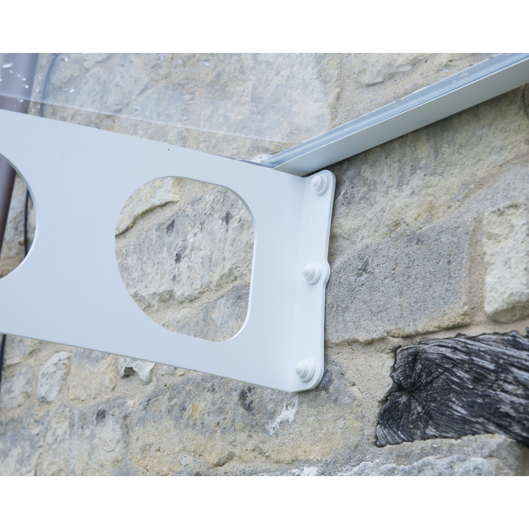 Vordach 'Bordeaux' weiß 139 x 892 cm Acrylglas klar