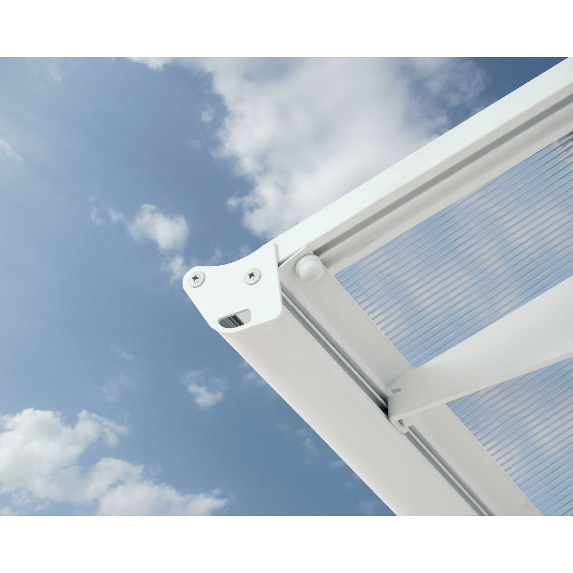 Vordach 'Bordeaux' weiß 139 x 670,5 cm Polycarbonat transparent