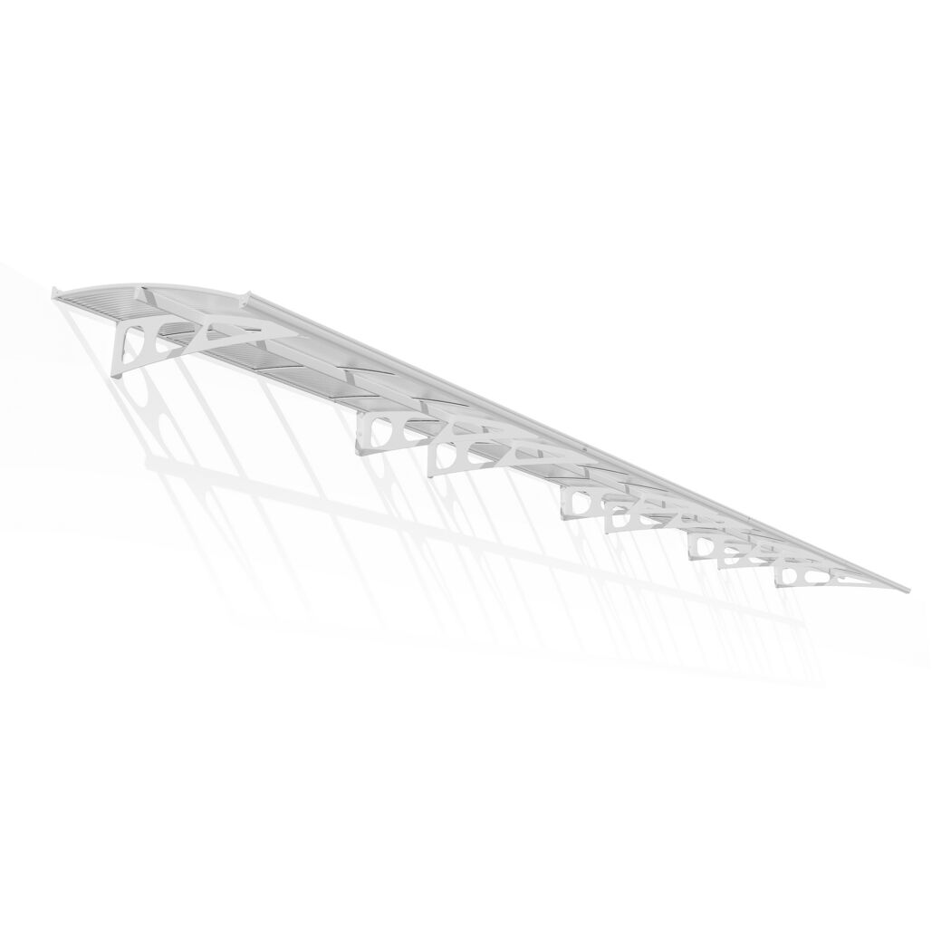 Vordach 'Bordeaux' weiß 139 x 892 cm Polycarbonat transparent