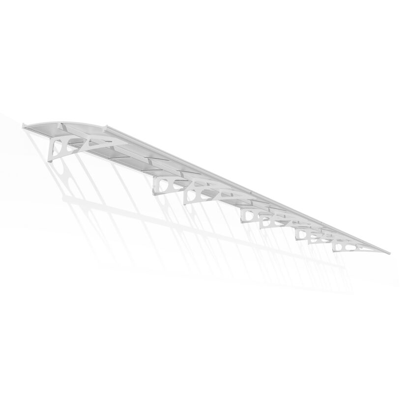 Vordach 'Bordeaux' weiß 139 x 892 cm Polycarbonat transparent
