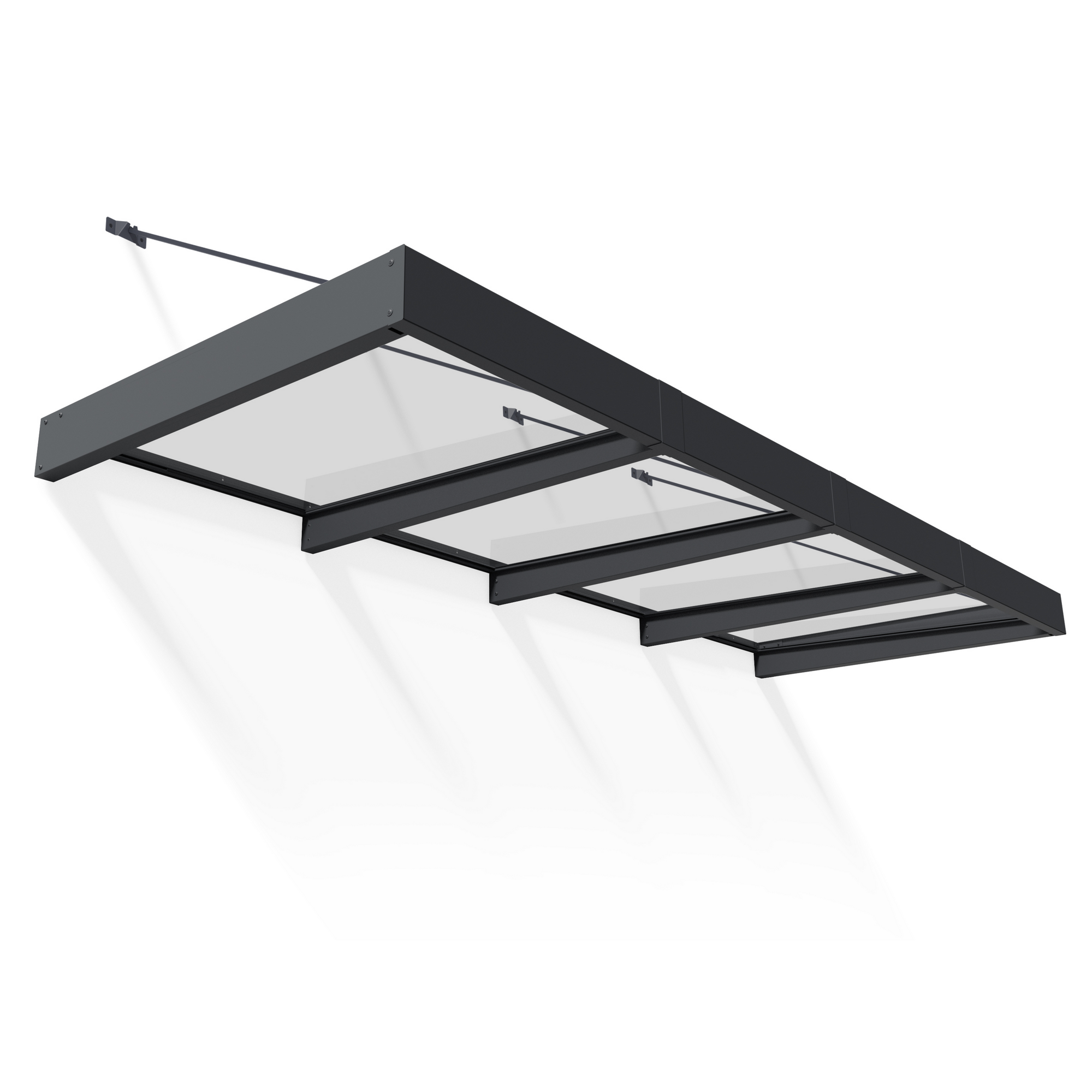 Vordach 'Sophia XL' anthrazit 140 x 378,7 cm Acrylglas klar