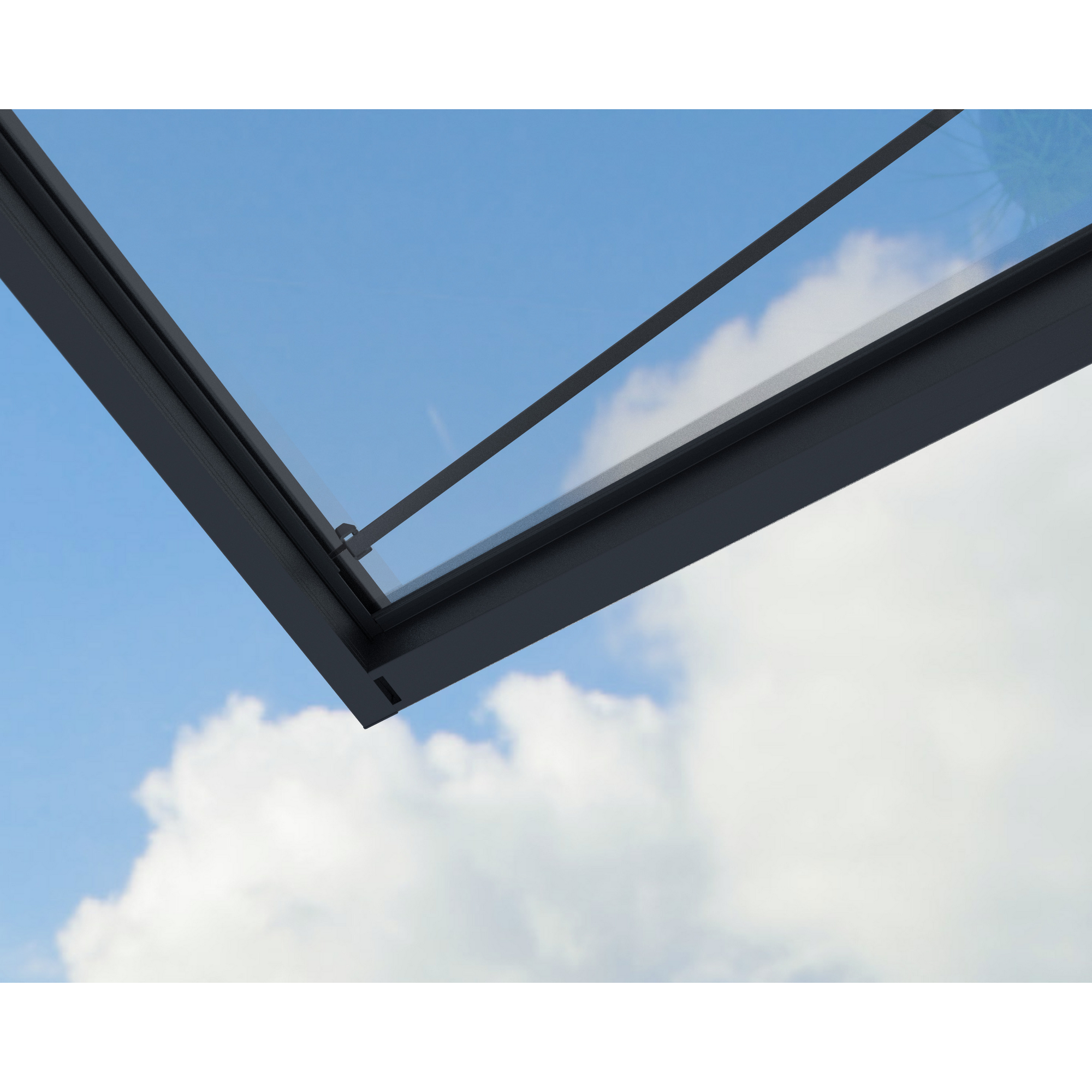 Vordach 'Sophia XL' anthrazit 140 x 378,7 cm Acrylglas klar