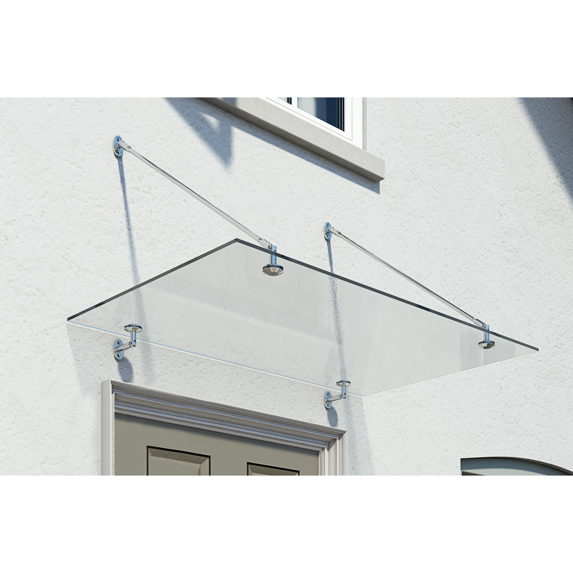 Vordach 'Taurus' silbern 90 x 150 cm Sicherheitsglas klar