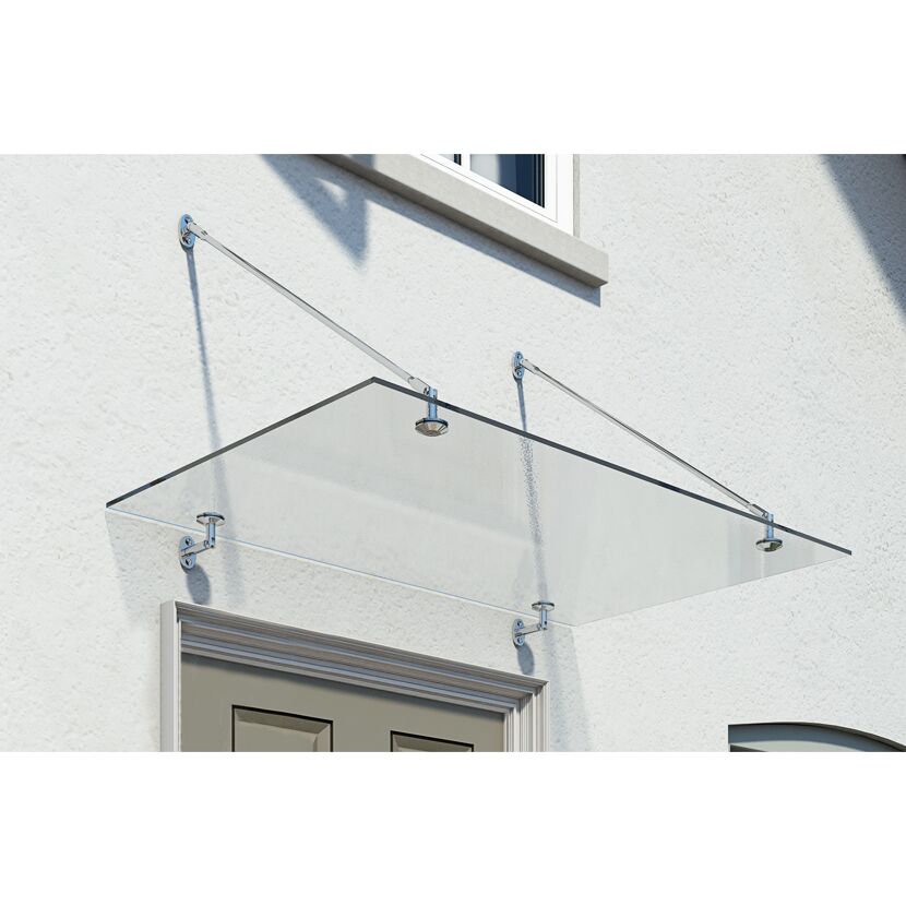 Vordach 'Taurus' silbern 90 x 150 cm Sicherheitsglas klar