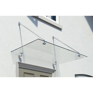 Vordach 'Taurus' silbern 90 x 150 cm Sicherheitsglas klar