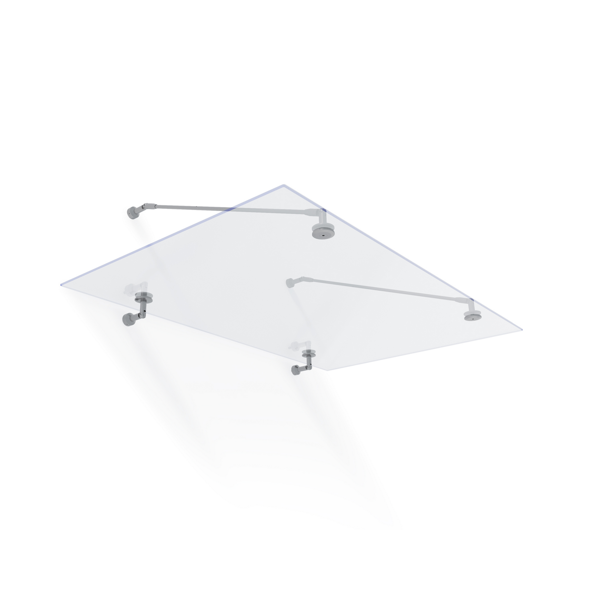 Vordach 'Taurus' silbern 90 x 140 cm Sicherheitsglas klar