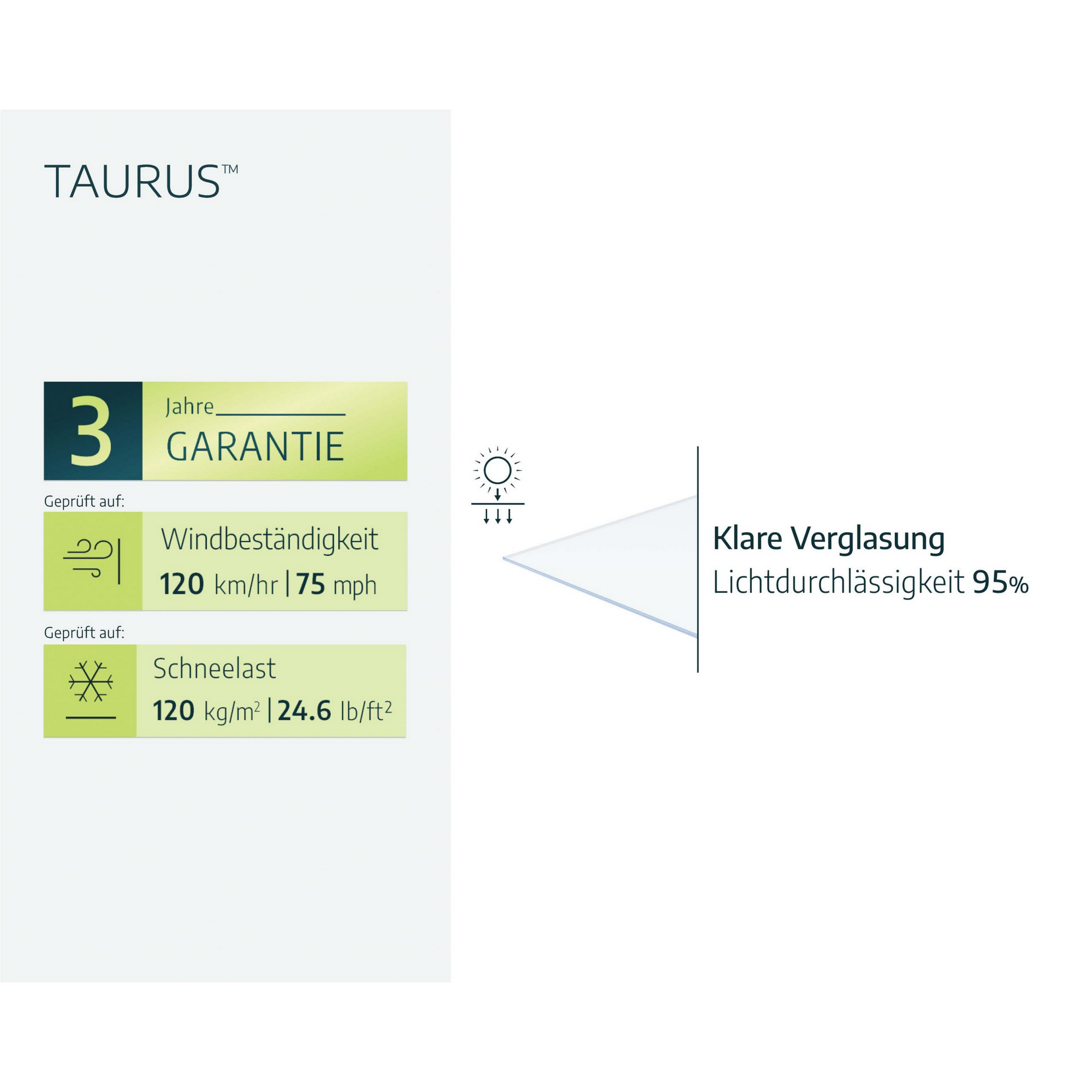 Vordach 'Taurus' silbern 90 x 140 cm Sicherheitsglas klar