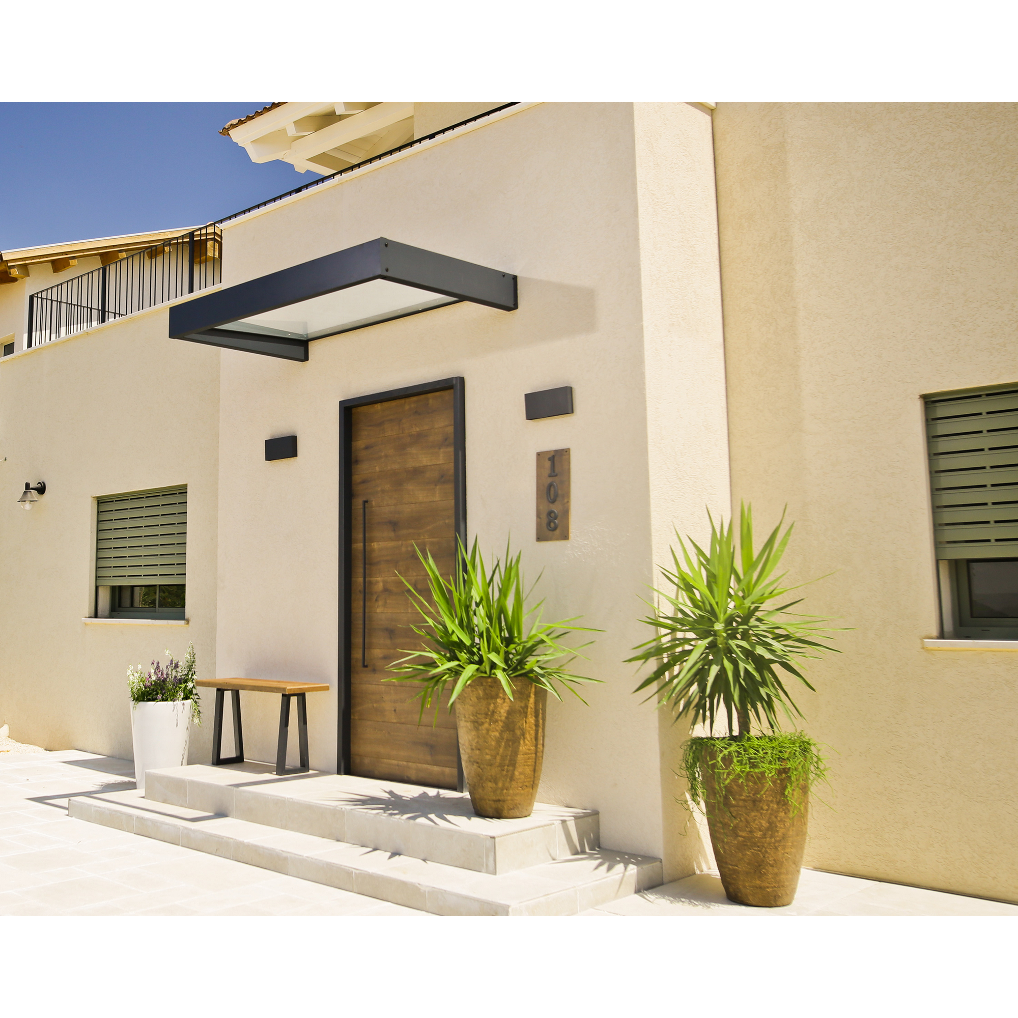 Vordach 'Sophia' anthrazit 95 x 160 cm Acrylglas klar