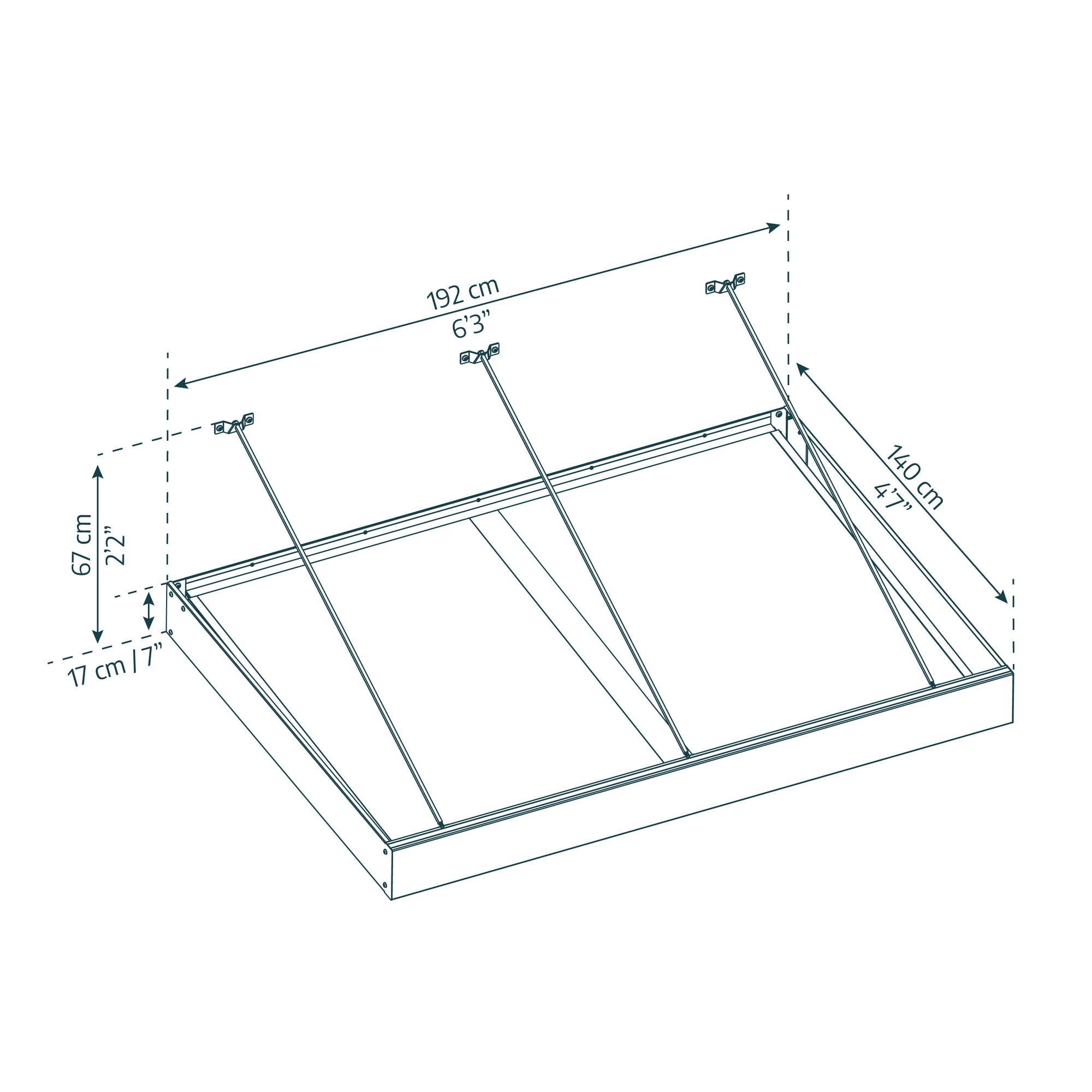Vordach 'Sophia XL' anthrazit 140 x 192,3 cm Acrylglas klar