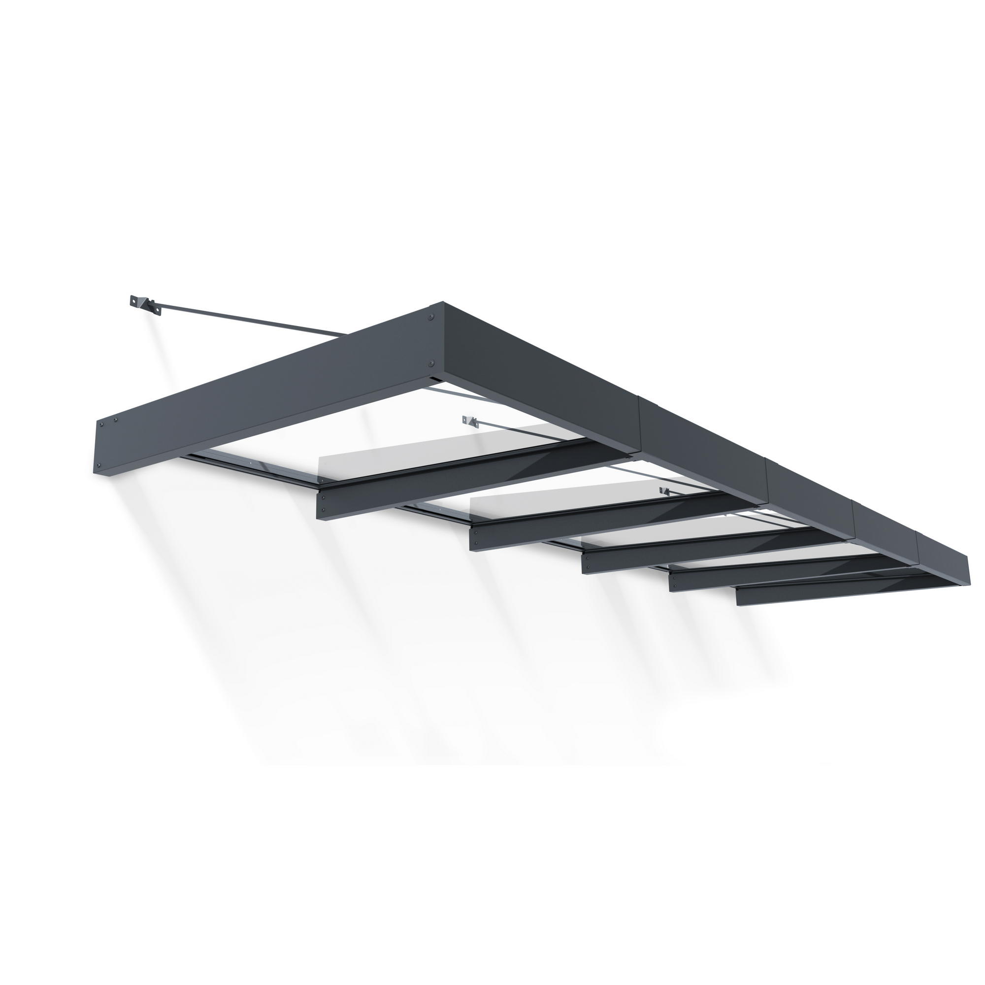 Vordach 'Sophia XL' anthrazit 140 x 471 cm Acrylglas klar