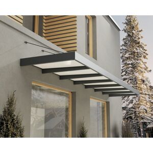 Vordach 'Sophia XL' anthrazit 140 x 660 cm Acrylglas opalweiß