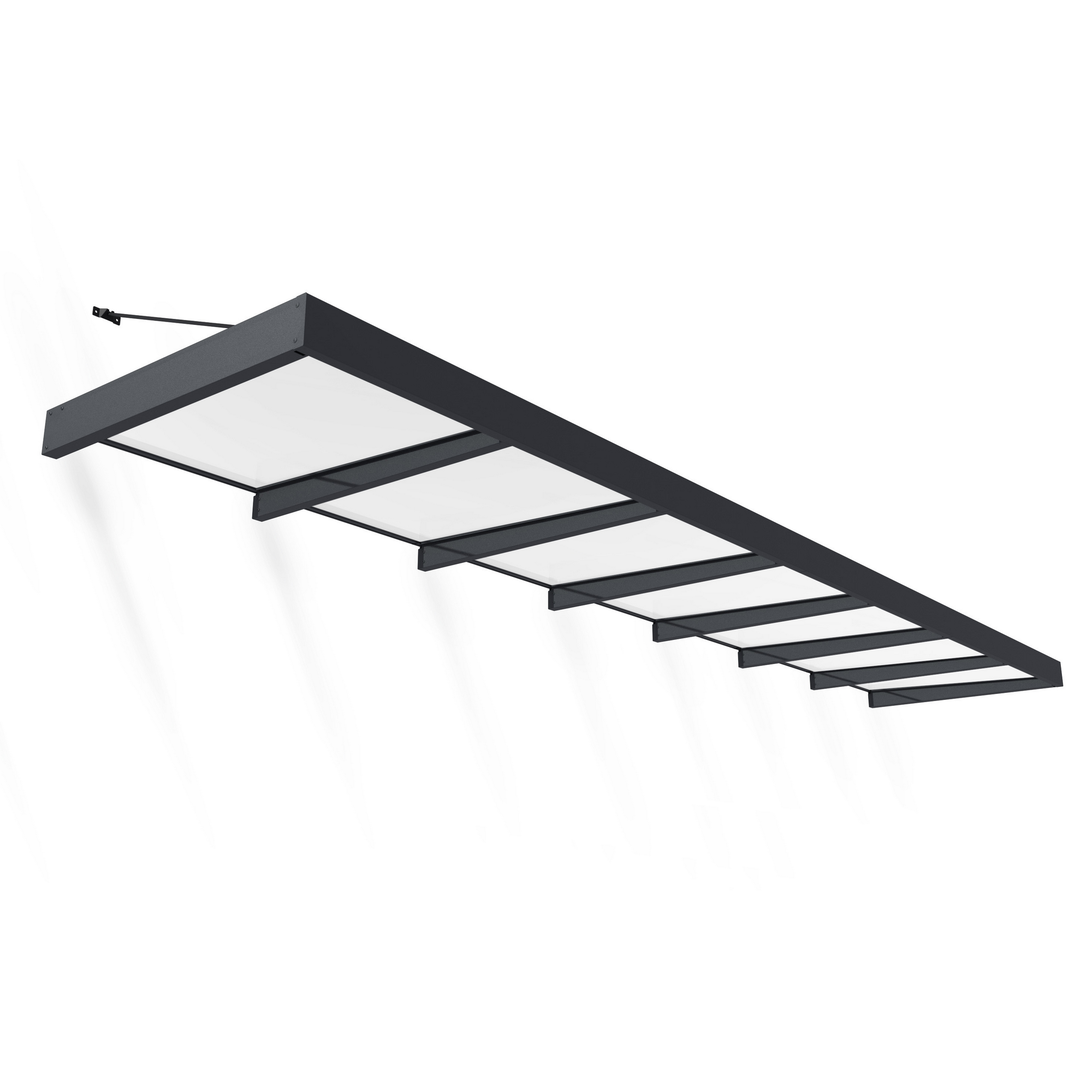 Vordach 'Sophia XL' anthrazit 140 x 660 cm Acrylglas opalweiß