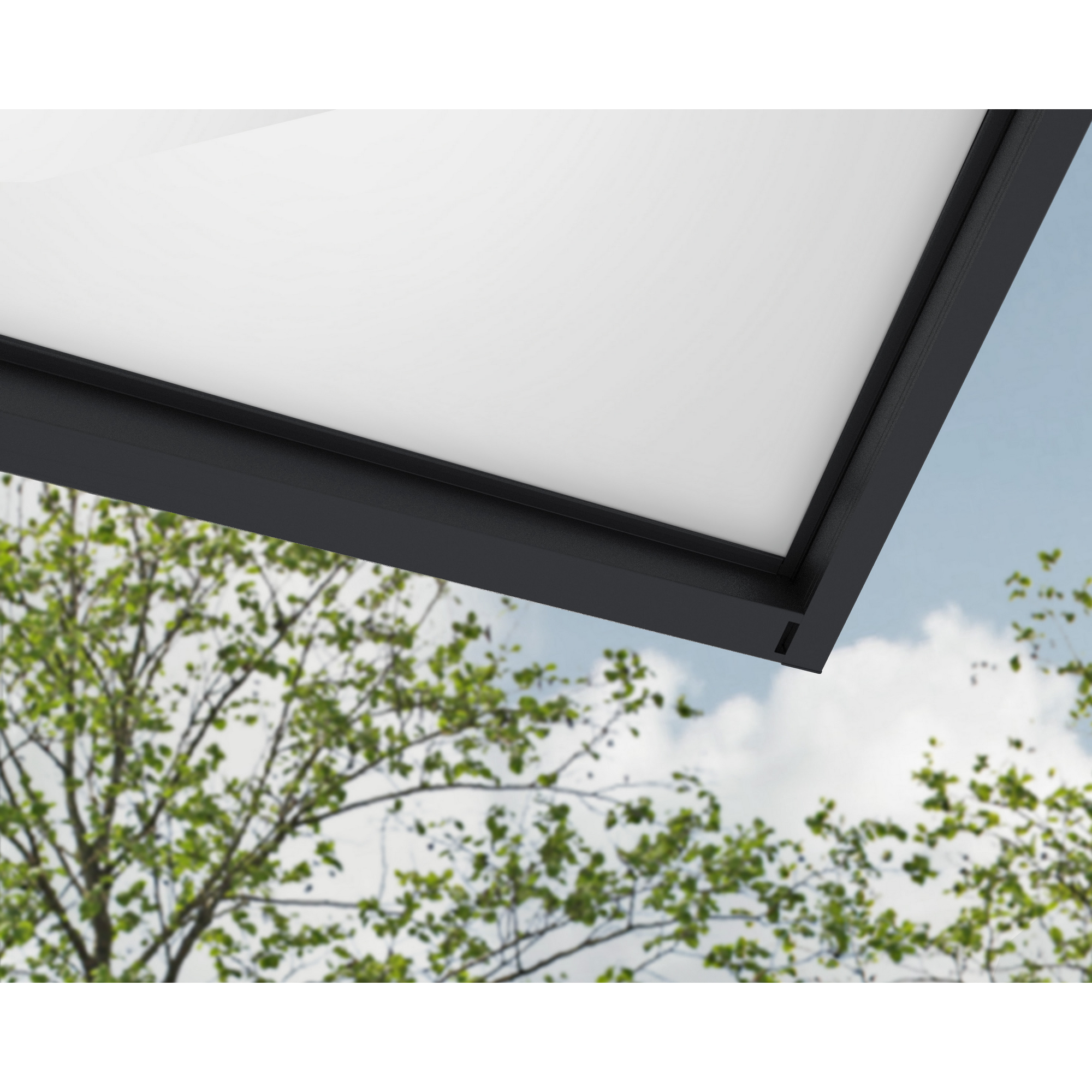 Vordach 'Sophia XL' anthrazit 140 x 660 cm Acrylglas opalweiß