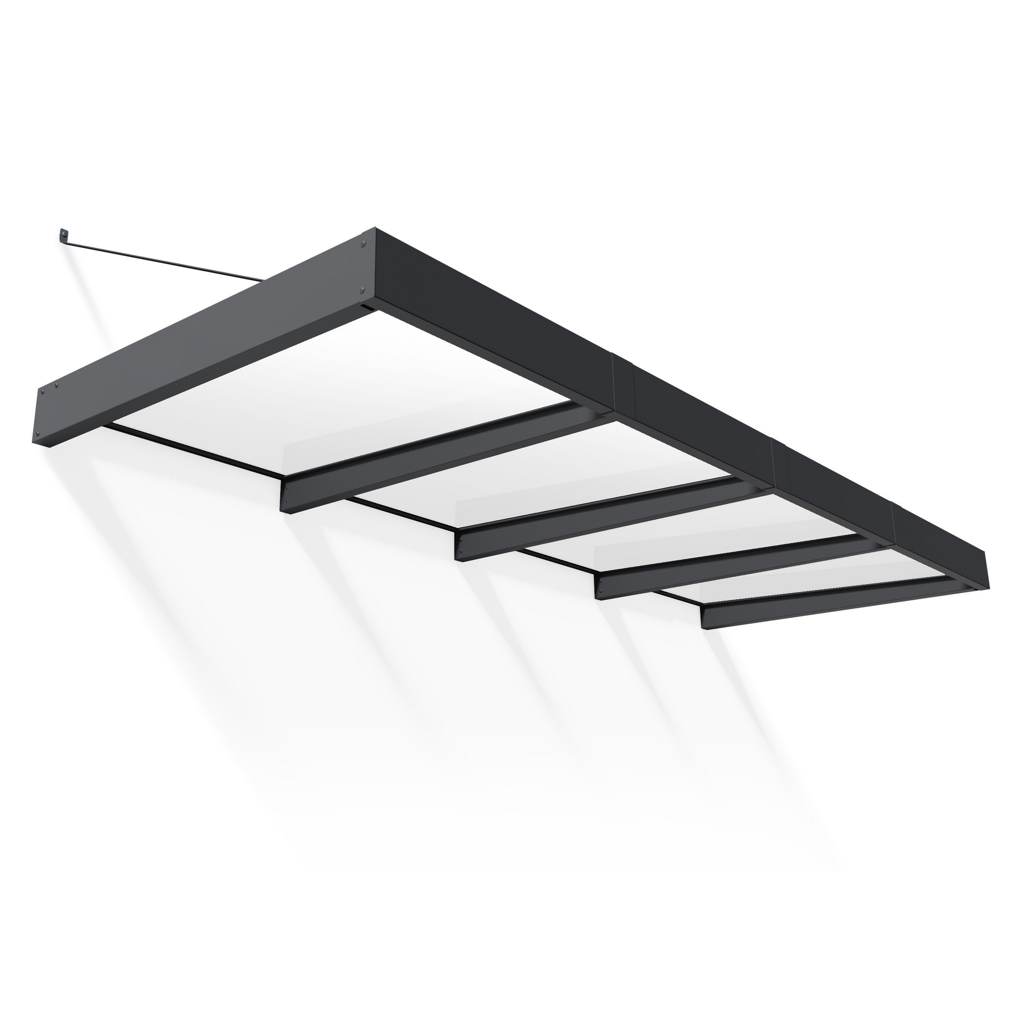 Vordach 'Sophia XL' anthrazit 140 x 378,7 cm Acrylglas opalweiß