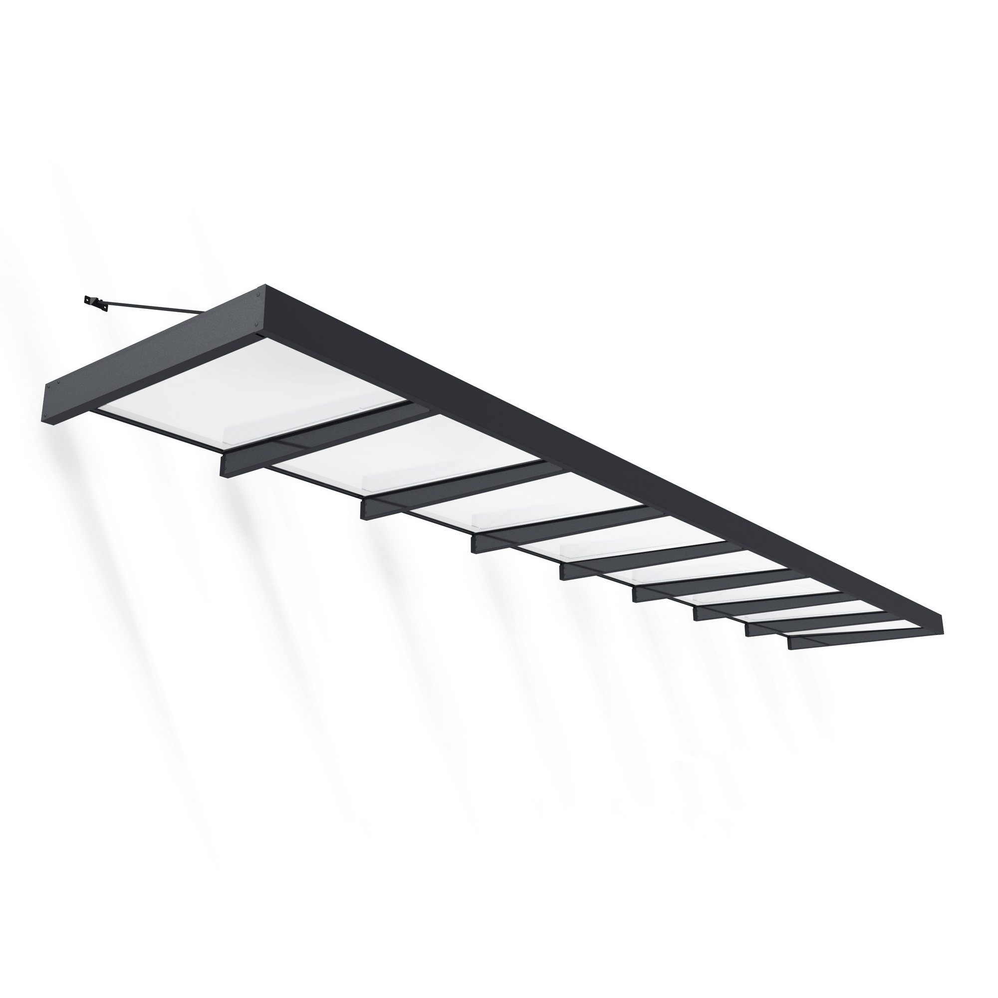 Vordach 'Sophia XL' anthrazit 140 x 750 cm Acrylglas opalweiß