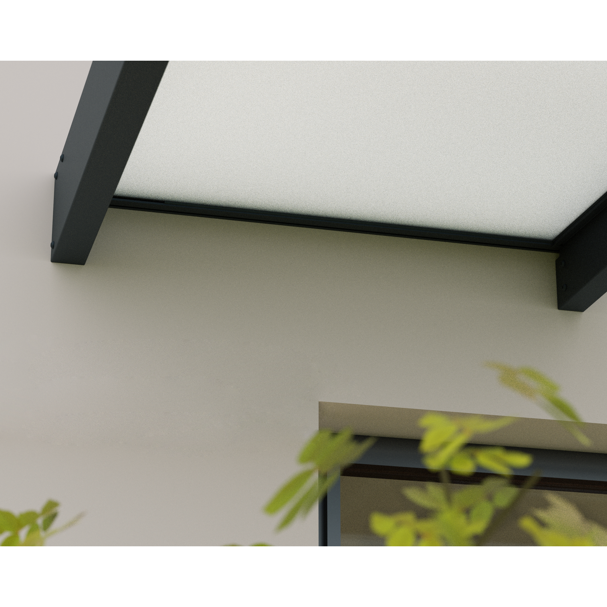 Vordach 'Sophia XL' anthrazit 140 x 285,5 cm Acrylglas opalweiß