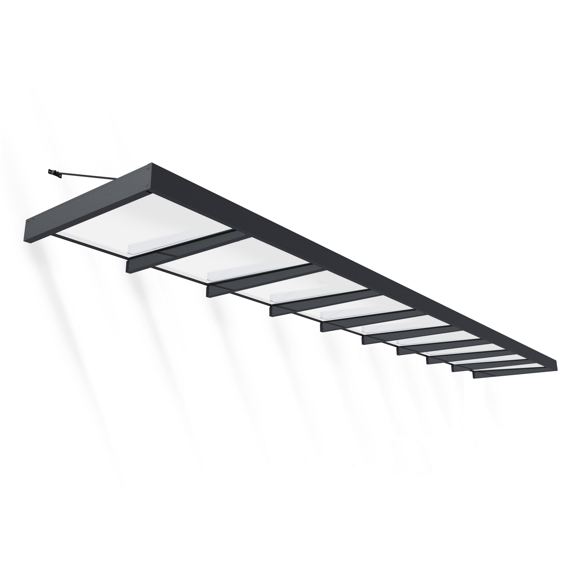 Vordach 'Sophia XL' anthrazit 140 x 845 cm Acrylglas opalweiß