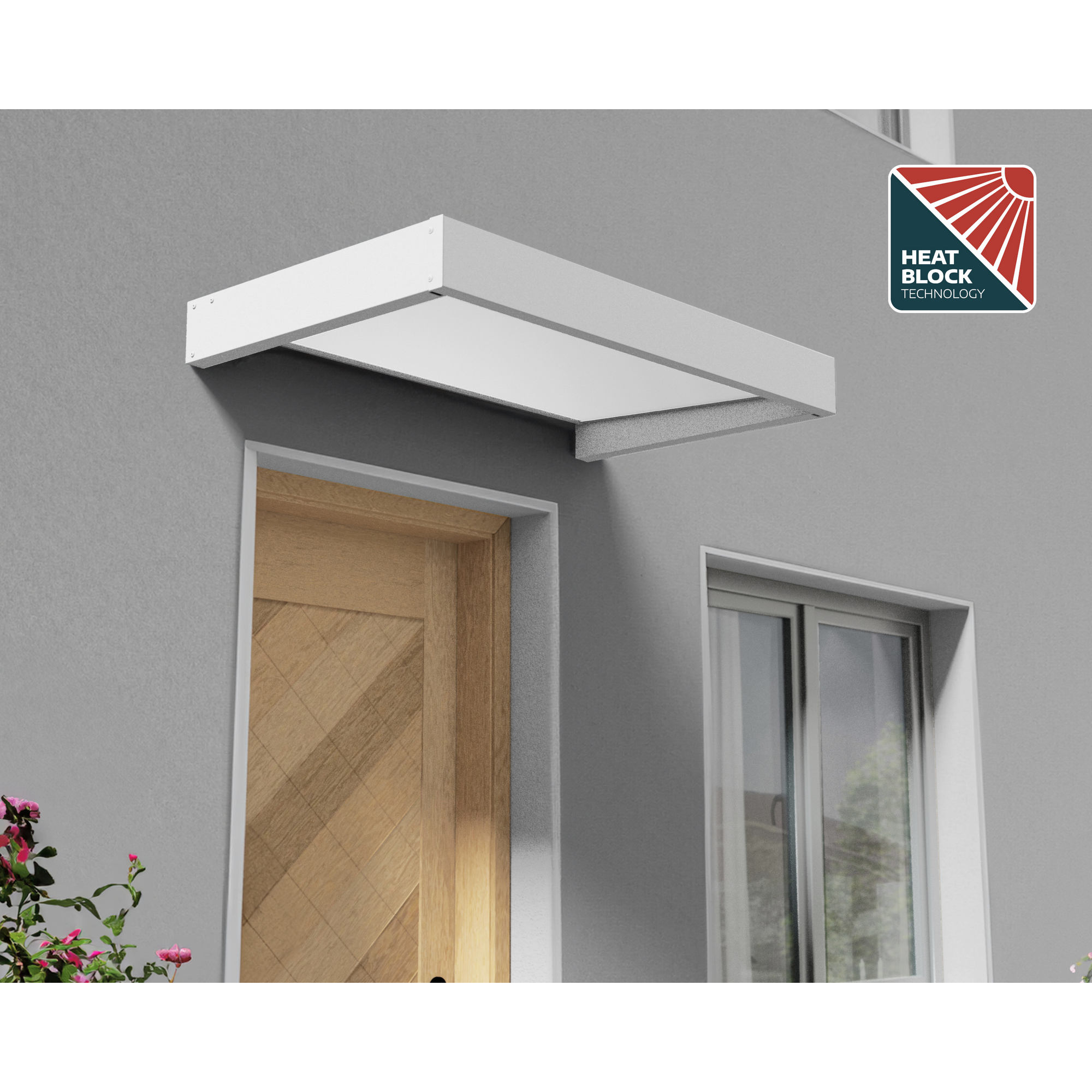 Vordach 'Sophia' weiß 95 x 160 cm Acrylglas opalweiß