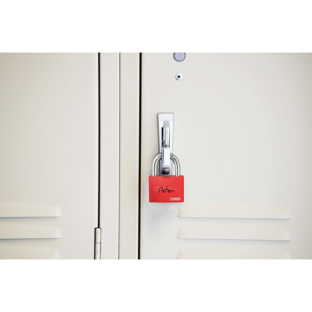 Vorhängeschloss 'T65AL/40 my Lock' rot 4,3 x 6,2 x 1,8 cm