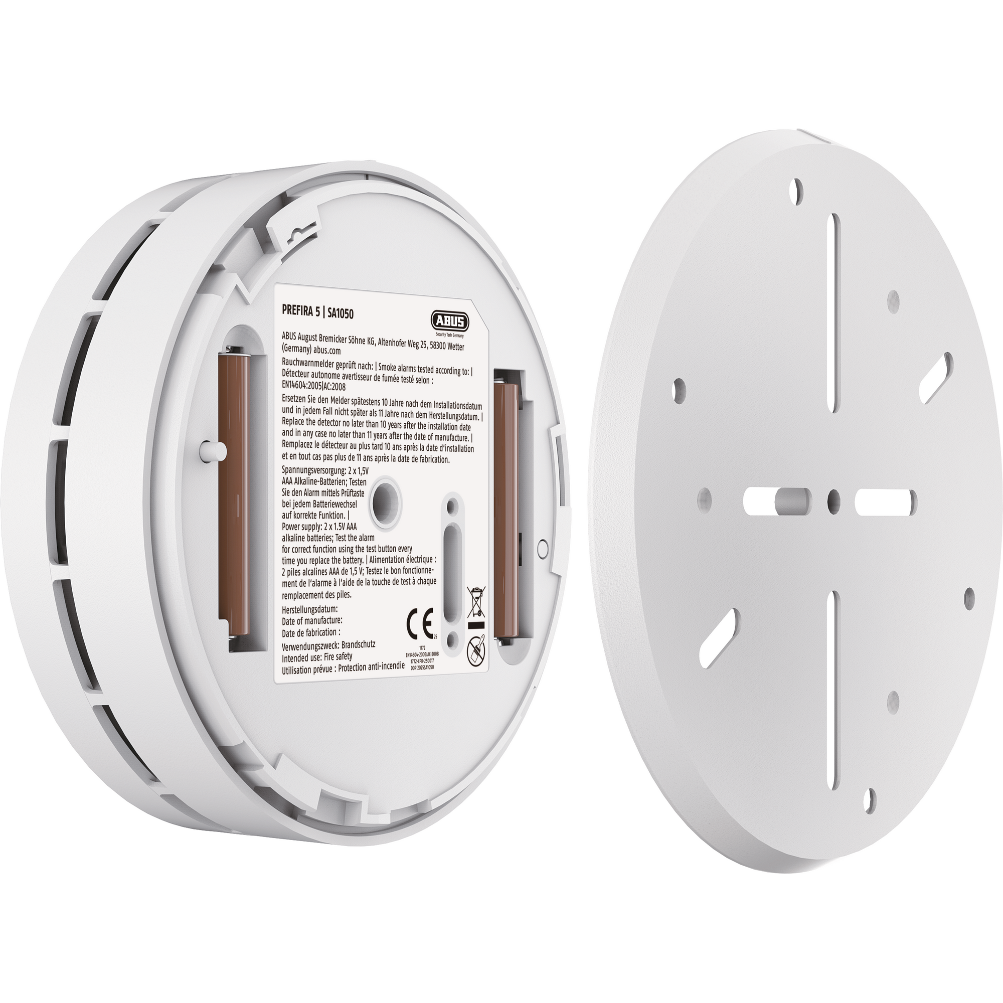 Rauchwarnmelder-Set 'Prefira™ 5 SA1050' weiß Ø 11 cm 3 Stück