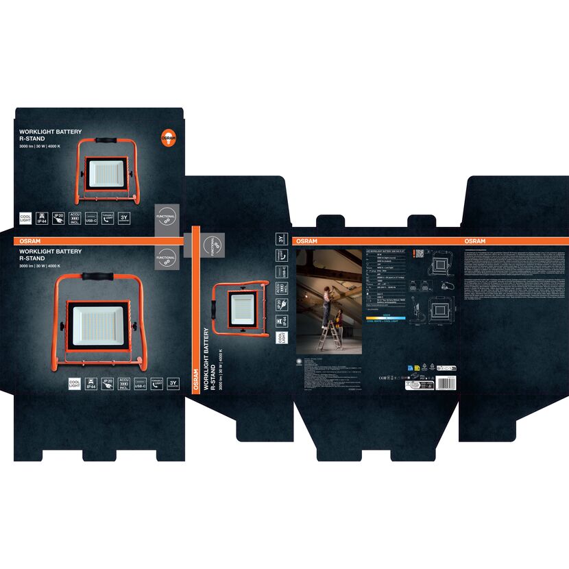 LED-Arbeitsleuchte 'Worklights Battery' 30 W 2400 lm Neutralweiß IP 44